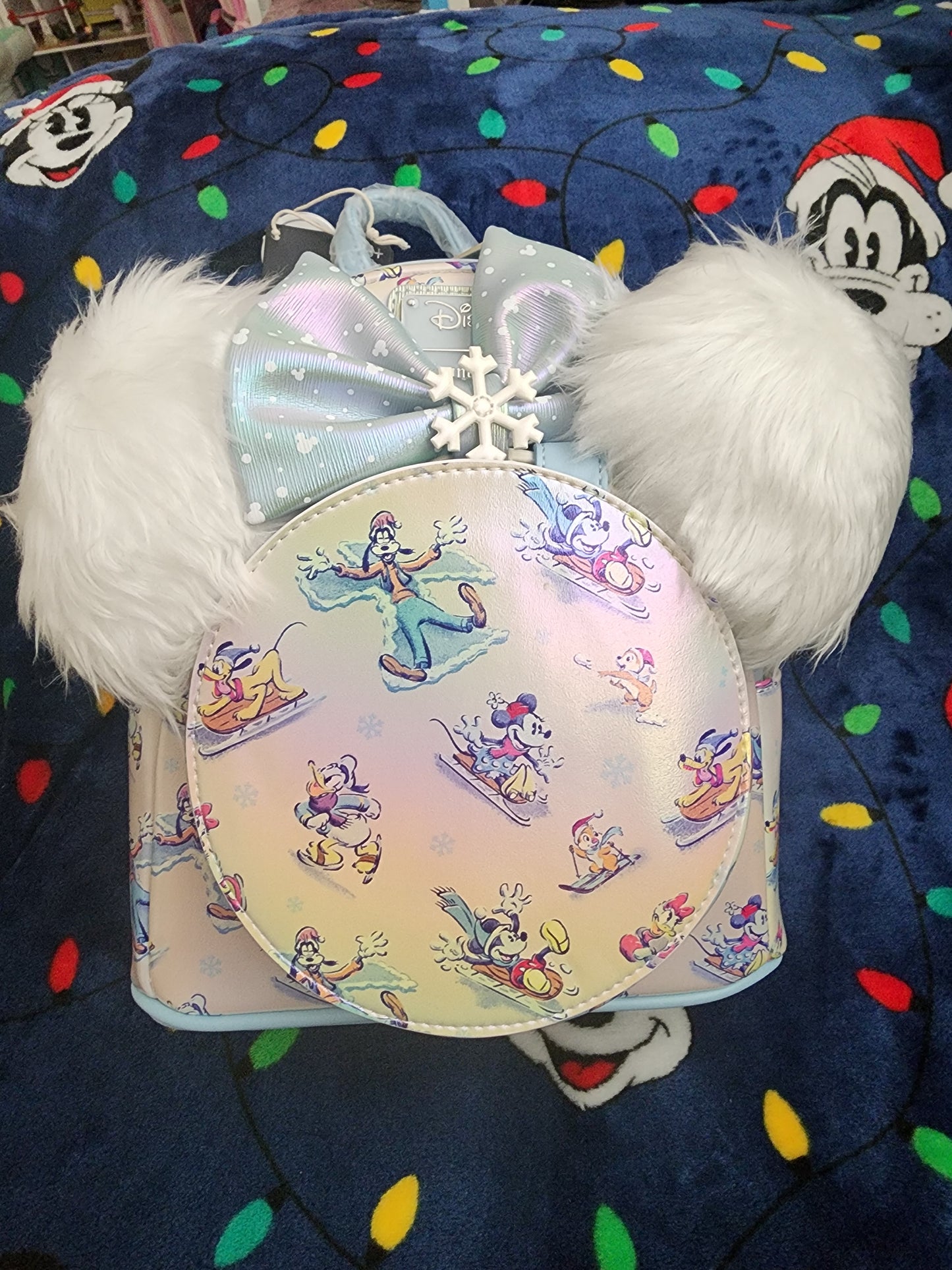 Loungefly Disney Mickey and Friends Winter Fun Backpack and Headband Set