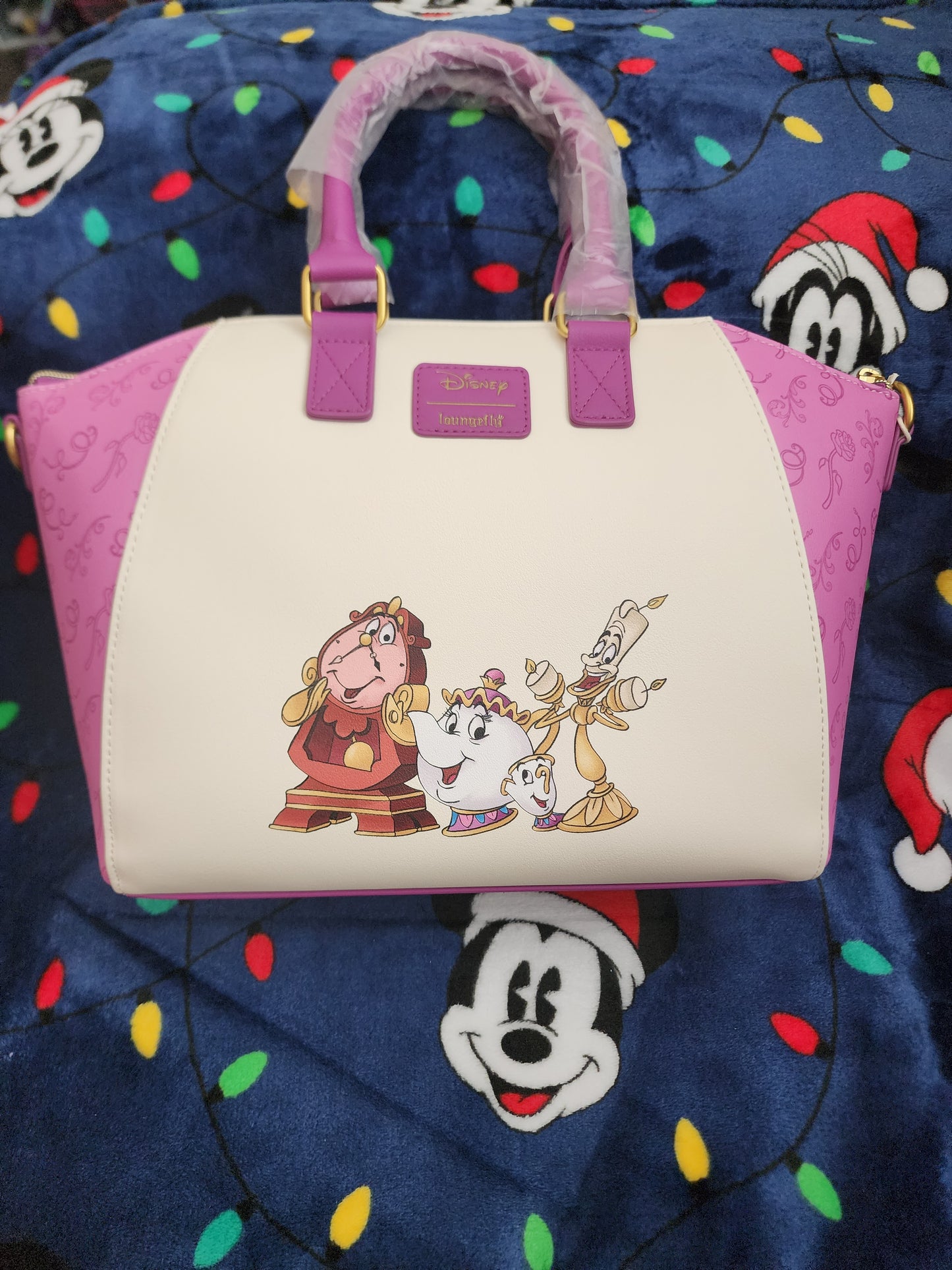 Loungefly Disney Belle and Beast Holiday Fireplace Handbag