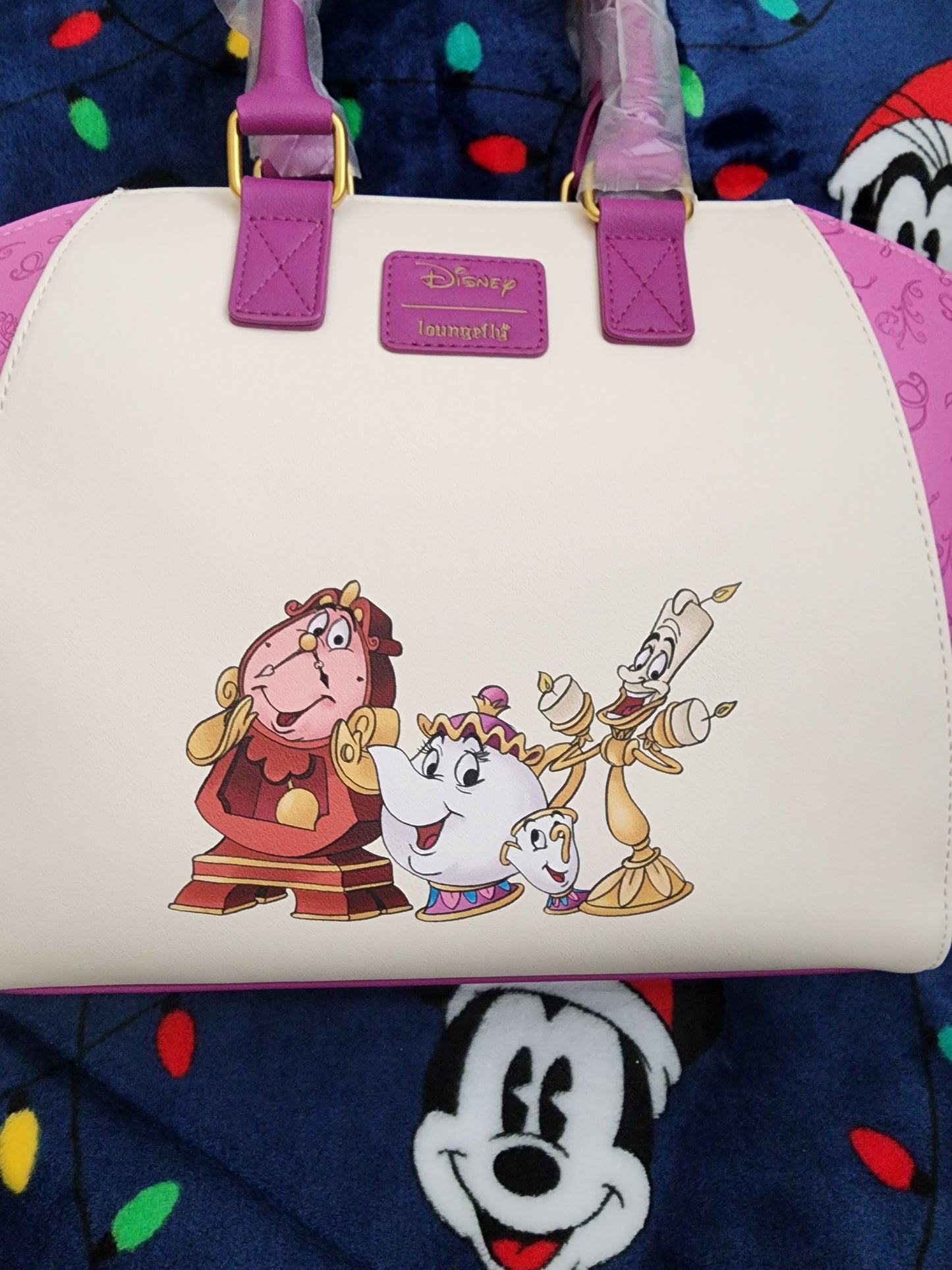 Loungefly Disney Belle and Beast Holiday Fireplace Handbag