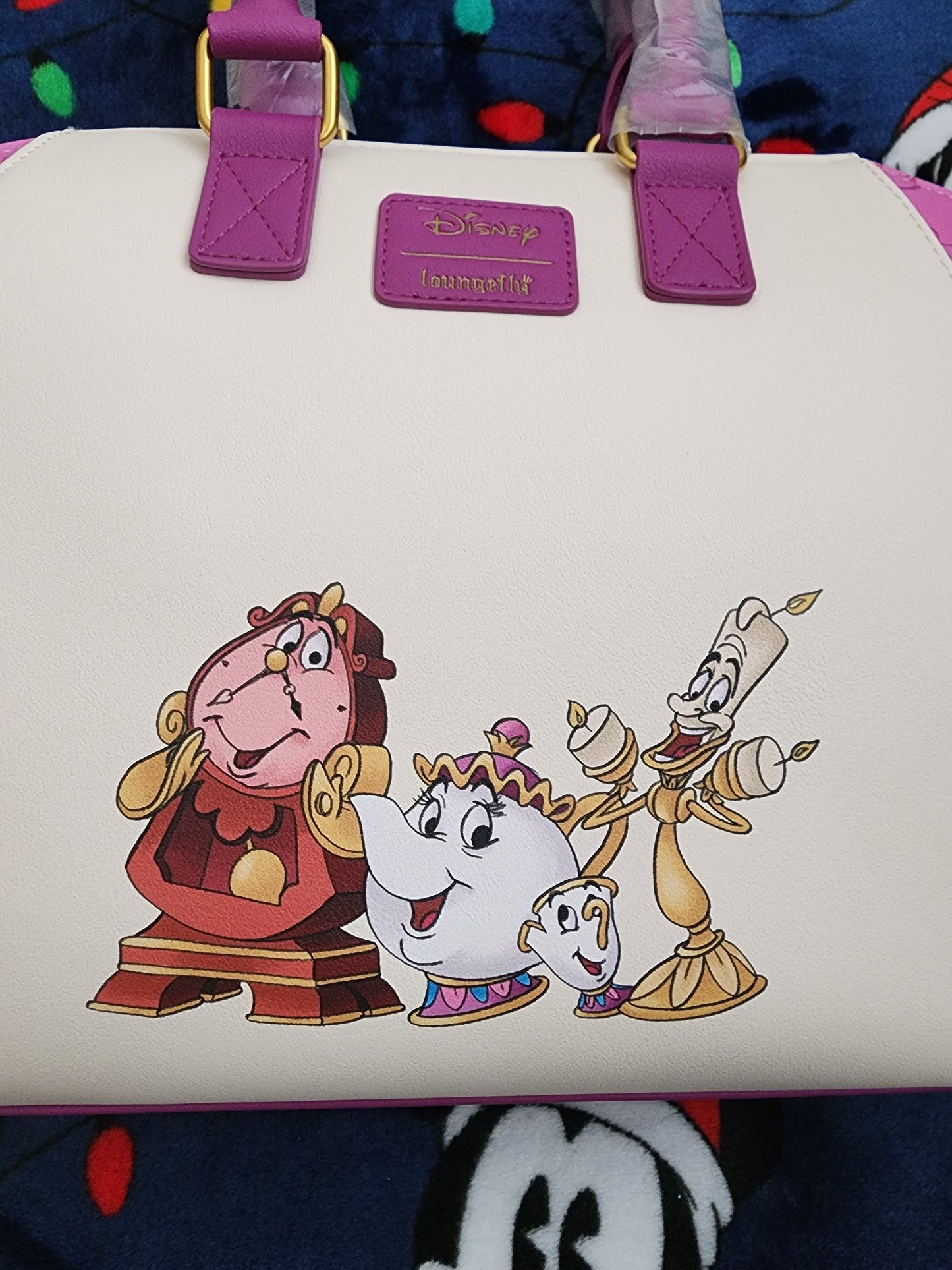 Loungefly Disney Belle and Beast Holiday Fireplace Handbag