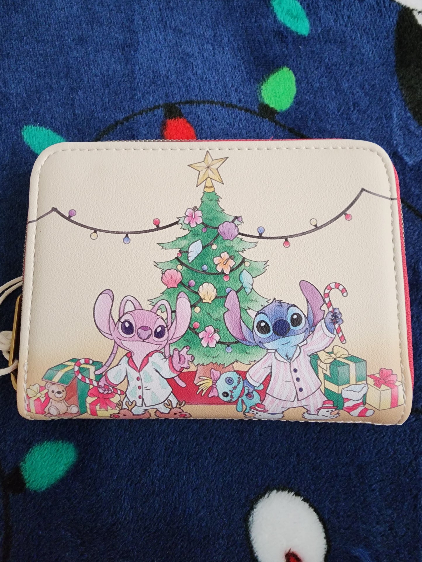 Loungefly Disney Stitch and Angel Holiday Tree Wallet