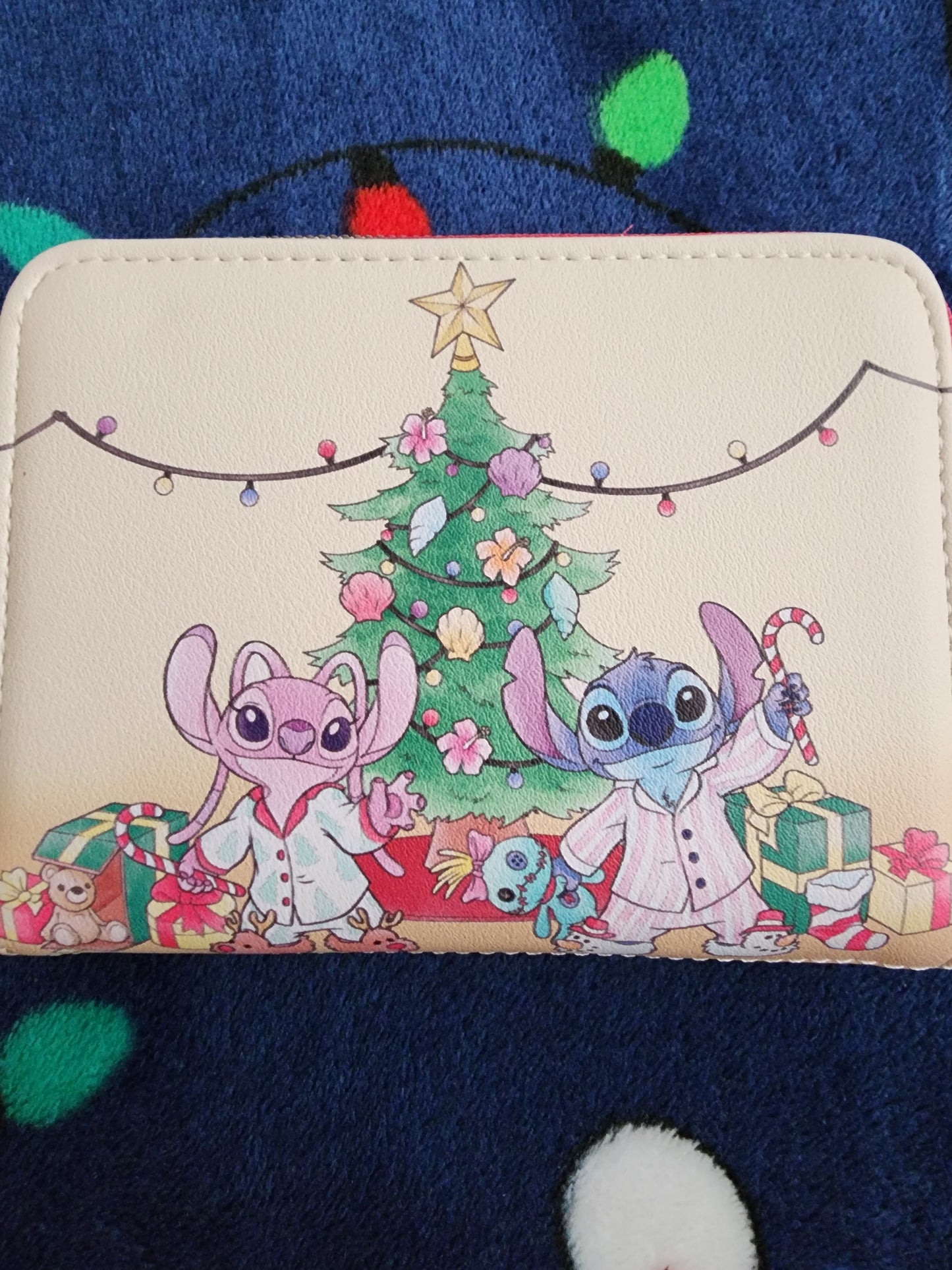 Loungefly Disney Stitch and Angel Holiday Tree Wallet