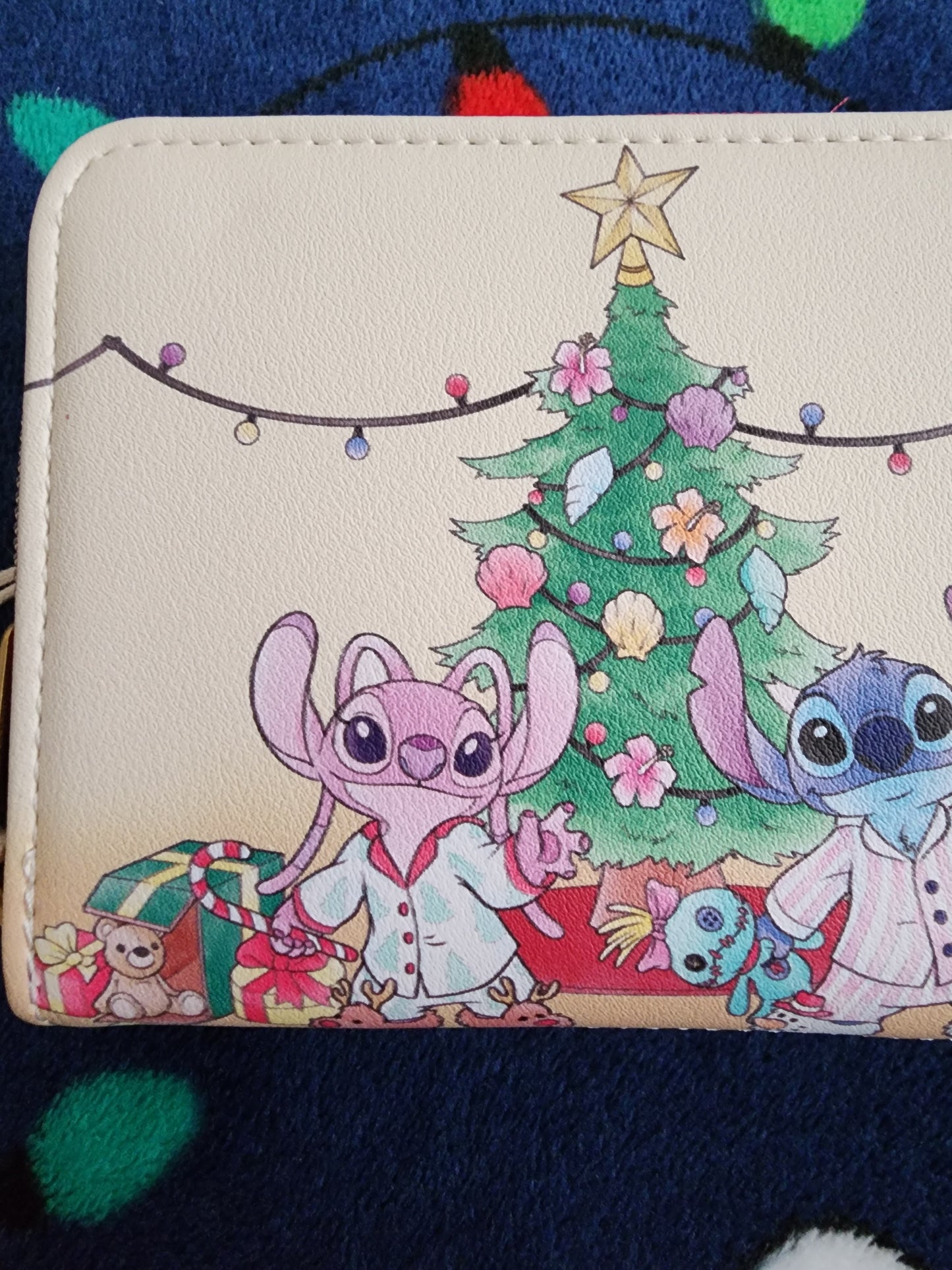 Loungefly Disney Stitch and Angel Holiday Tree Wallet