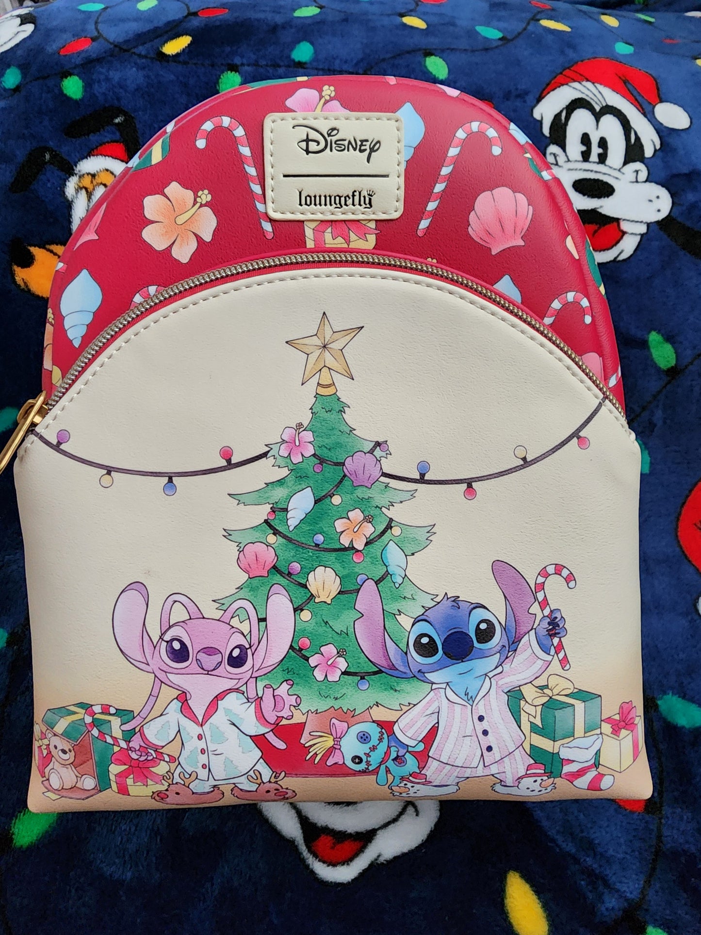 Loungefly Disney Stitch and Angel Holiday Backpack