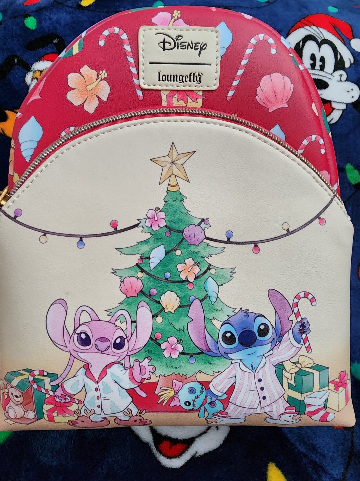 Loungefly Disney Stitch and Angel Holiday Backpack