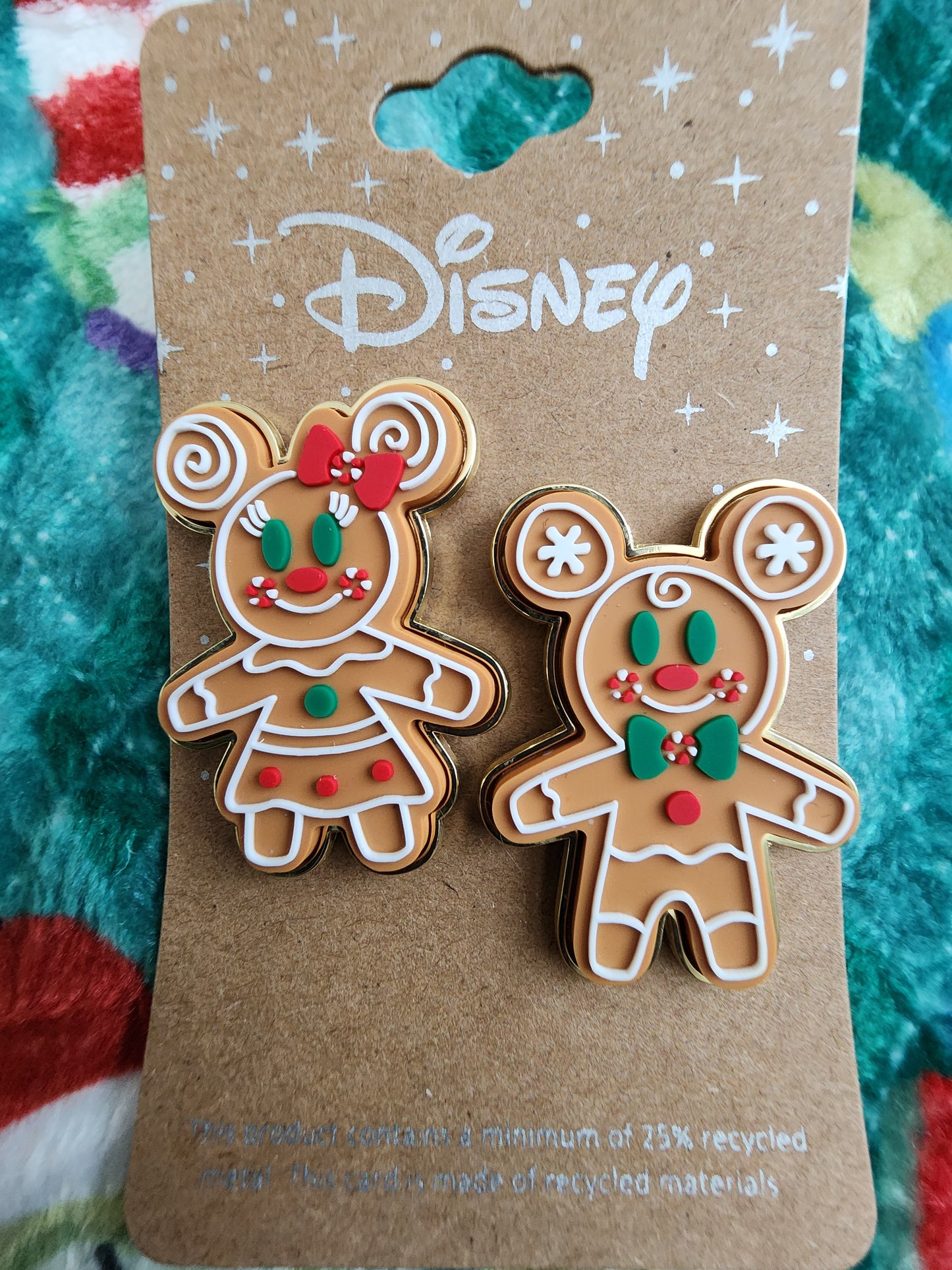 Disney Mickey and Minnie Mouse as Gingerbread Cookie Pins