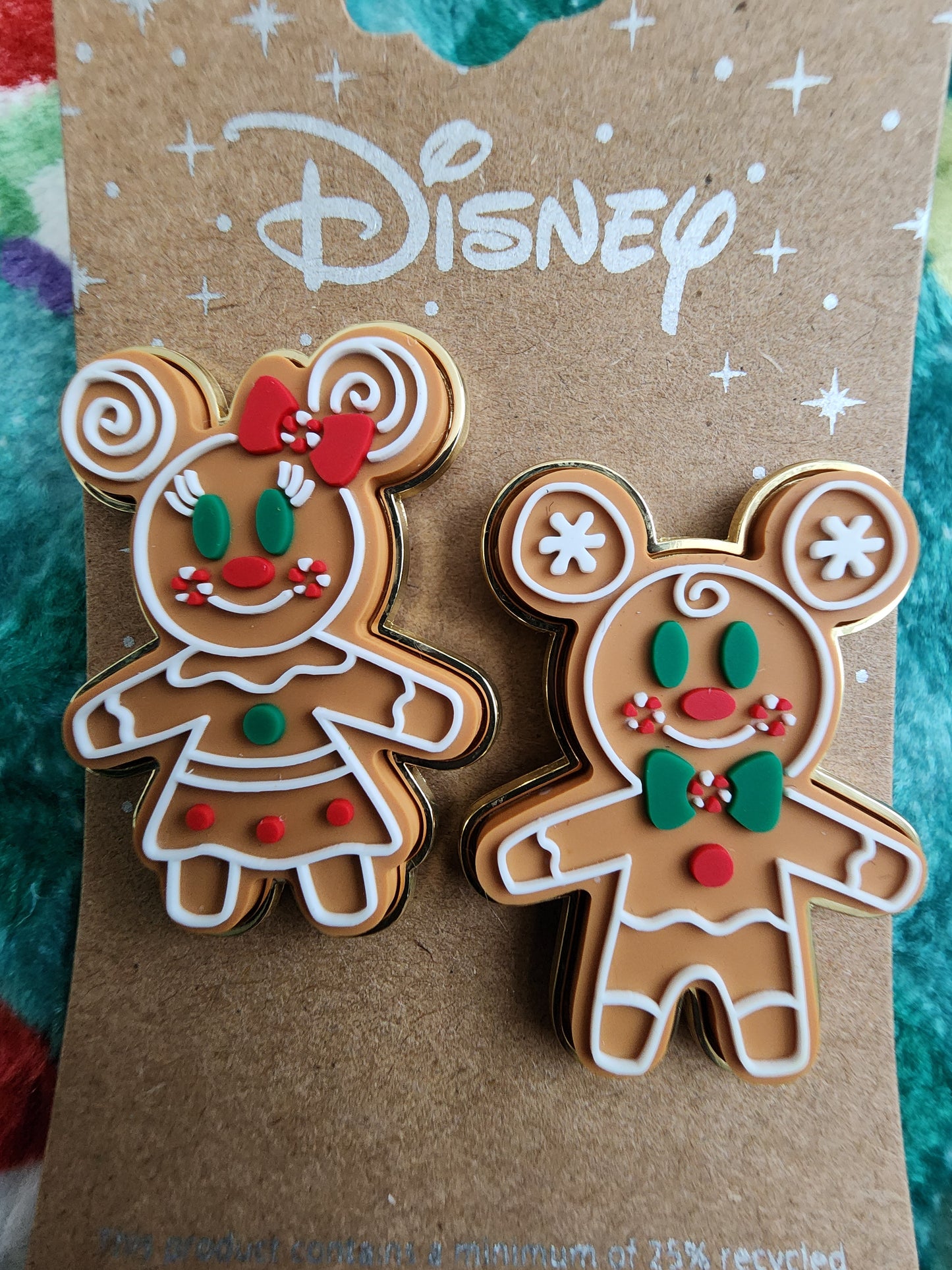 Disney Mickey and Minnie Mouse as Gingerbread Cookie Pins