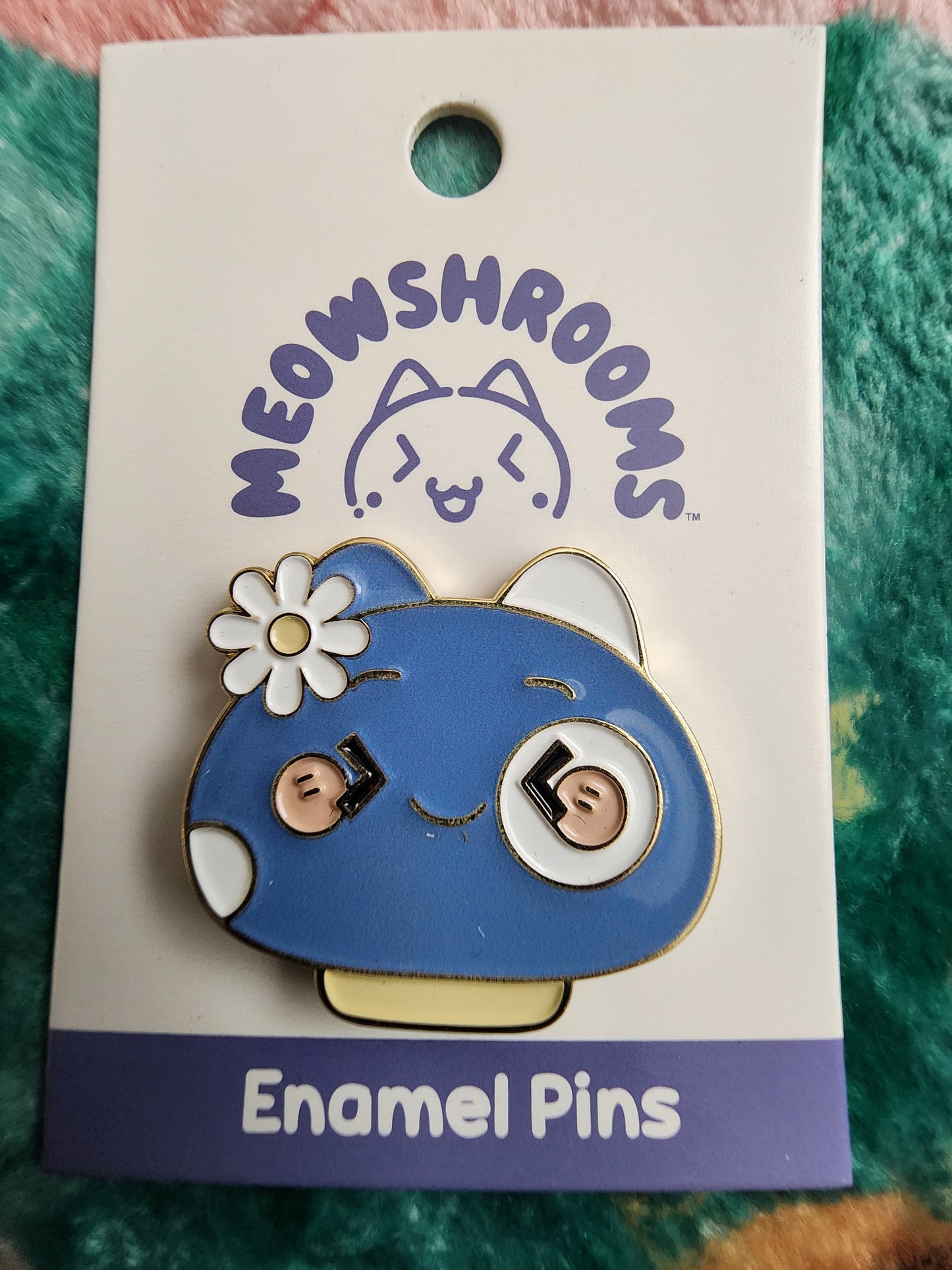 Meowshrooms with Daisies Pin