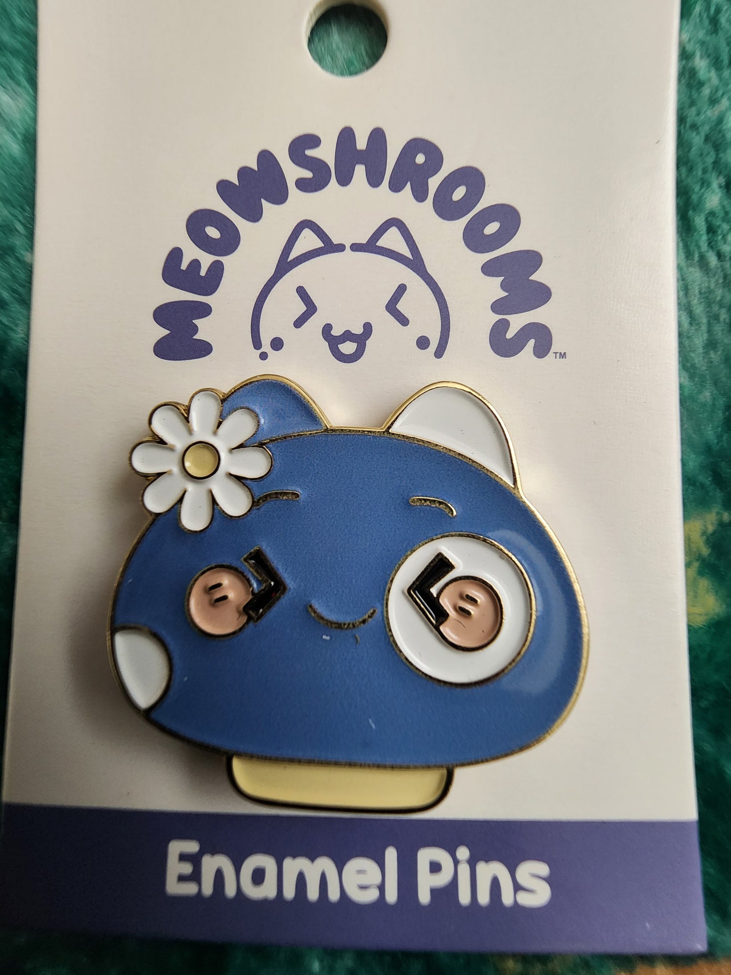 Meowshrooms with Daisies Pin