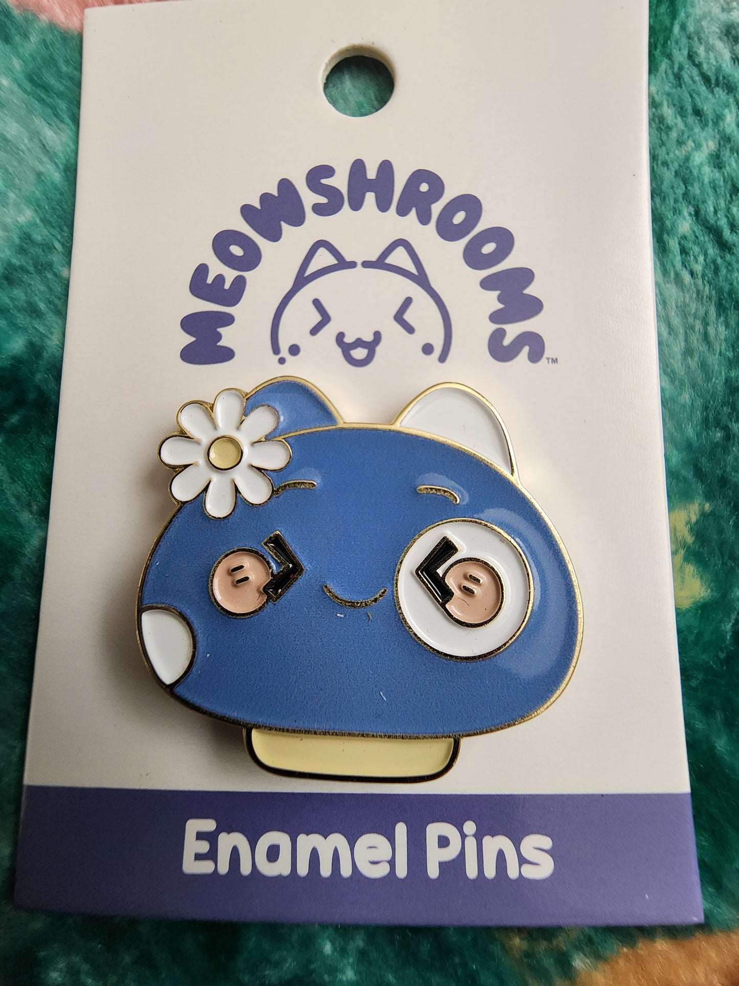 Meowshrooms with Daisies Pin