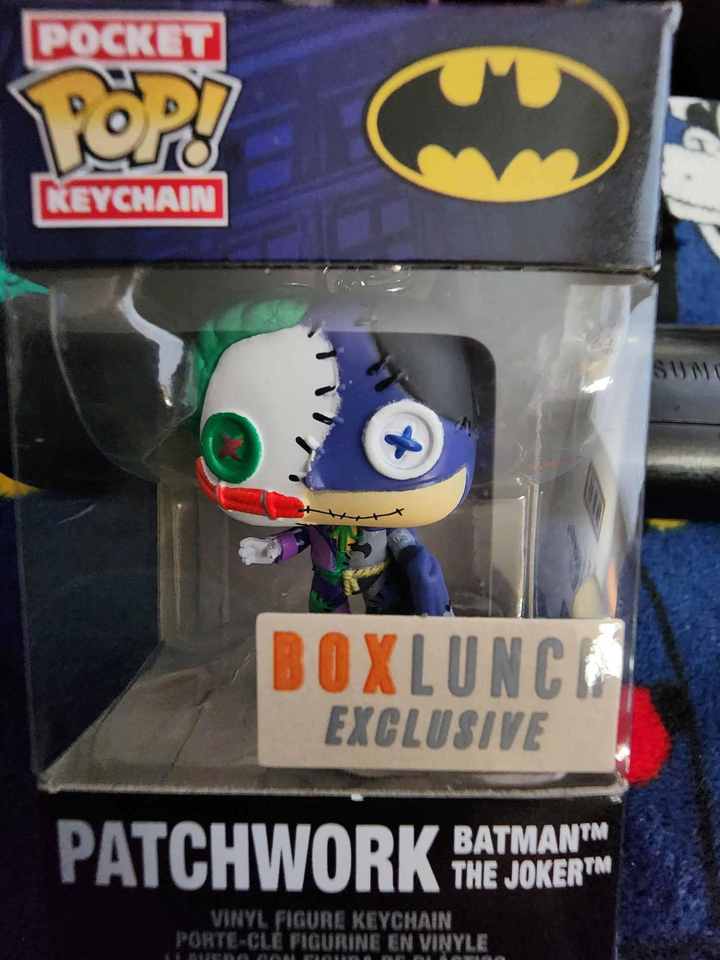 Funko Pop Exclusive Batman/Joker Patchwork Keychain