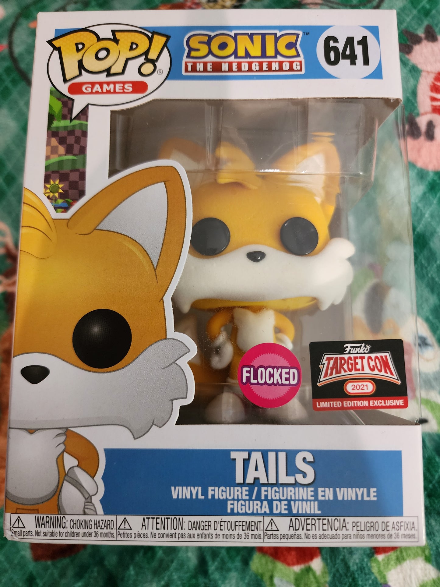 Funko Pop Exclusive Sonic the Hedgehog Tails Flocked Figure