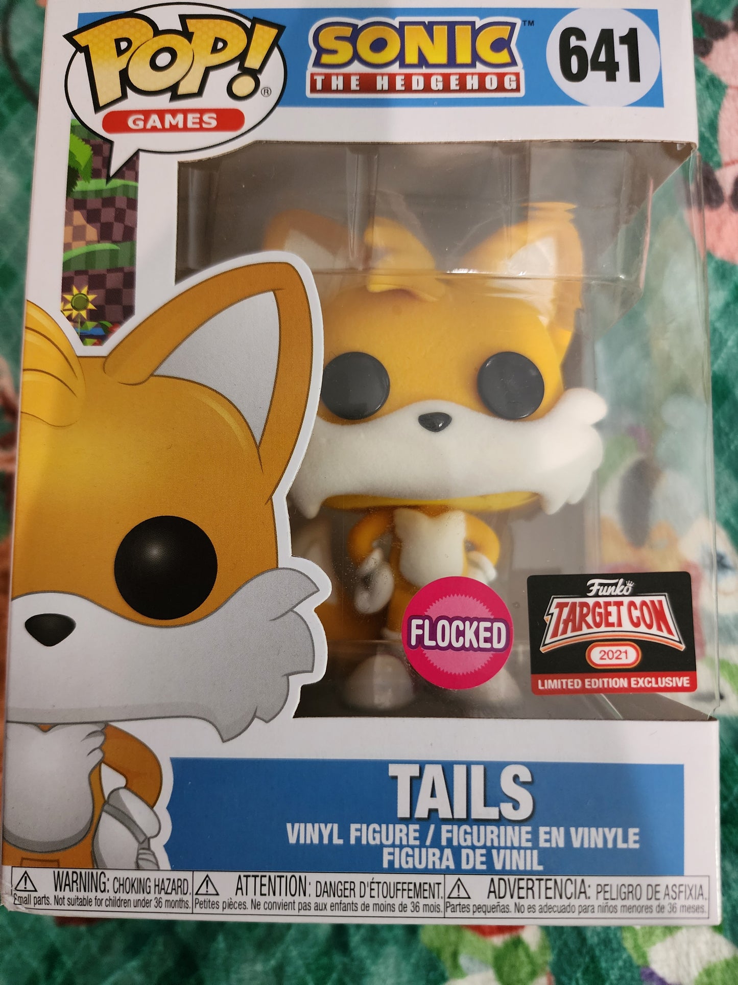 Funko Pop Exclusive Sonic the Hedgehog Tails Flocked Figure