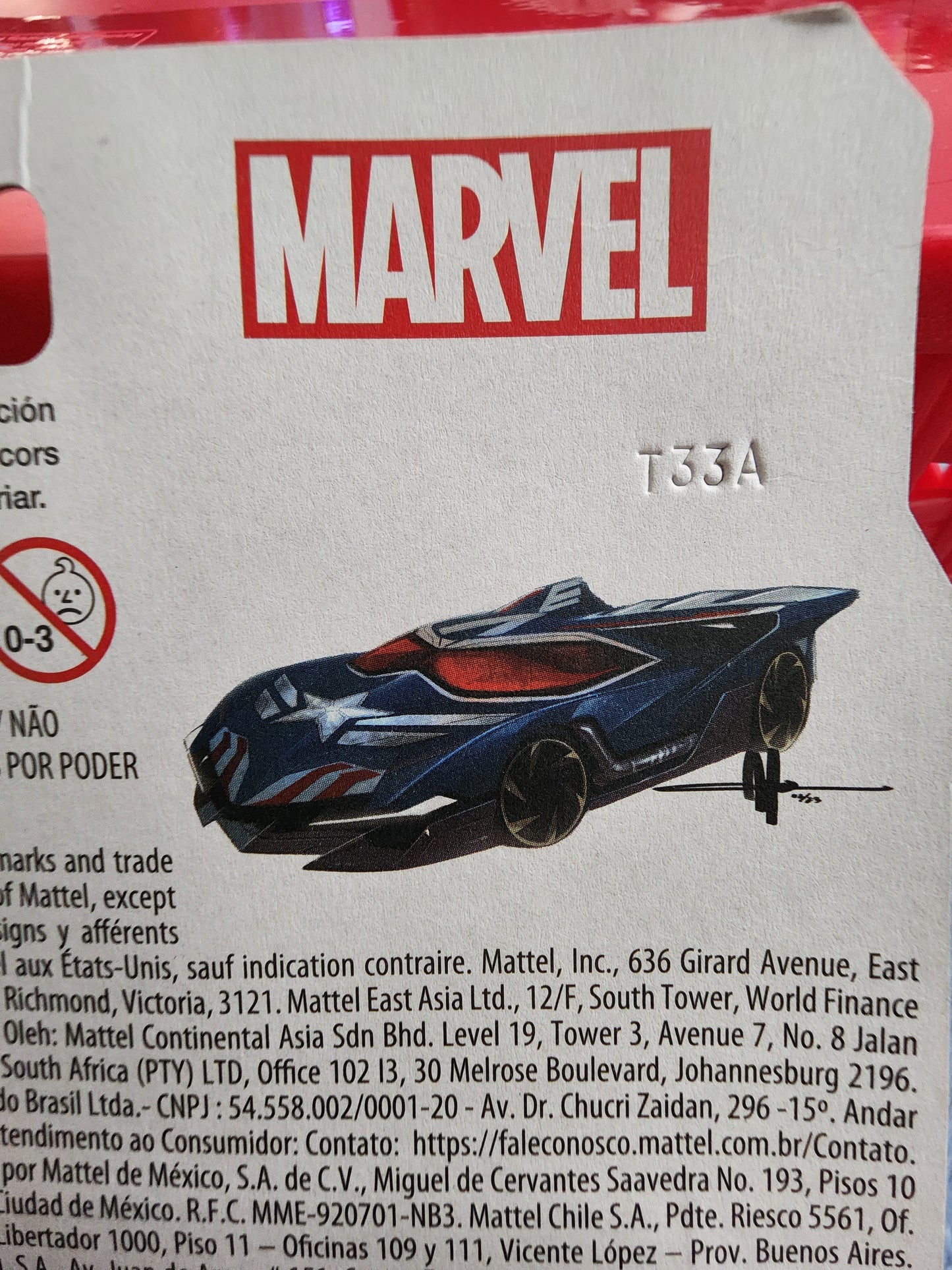 Hot Wheels Disney Marvel Captain America Car