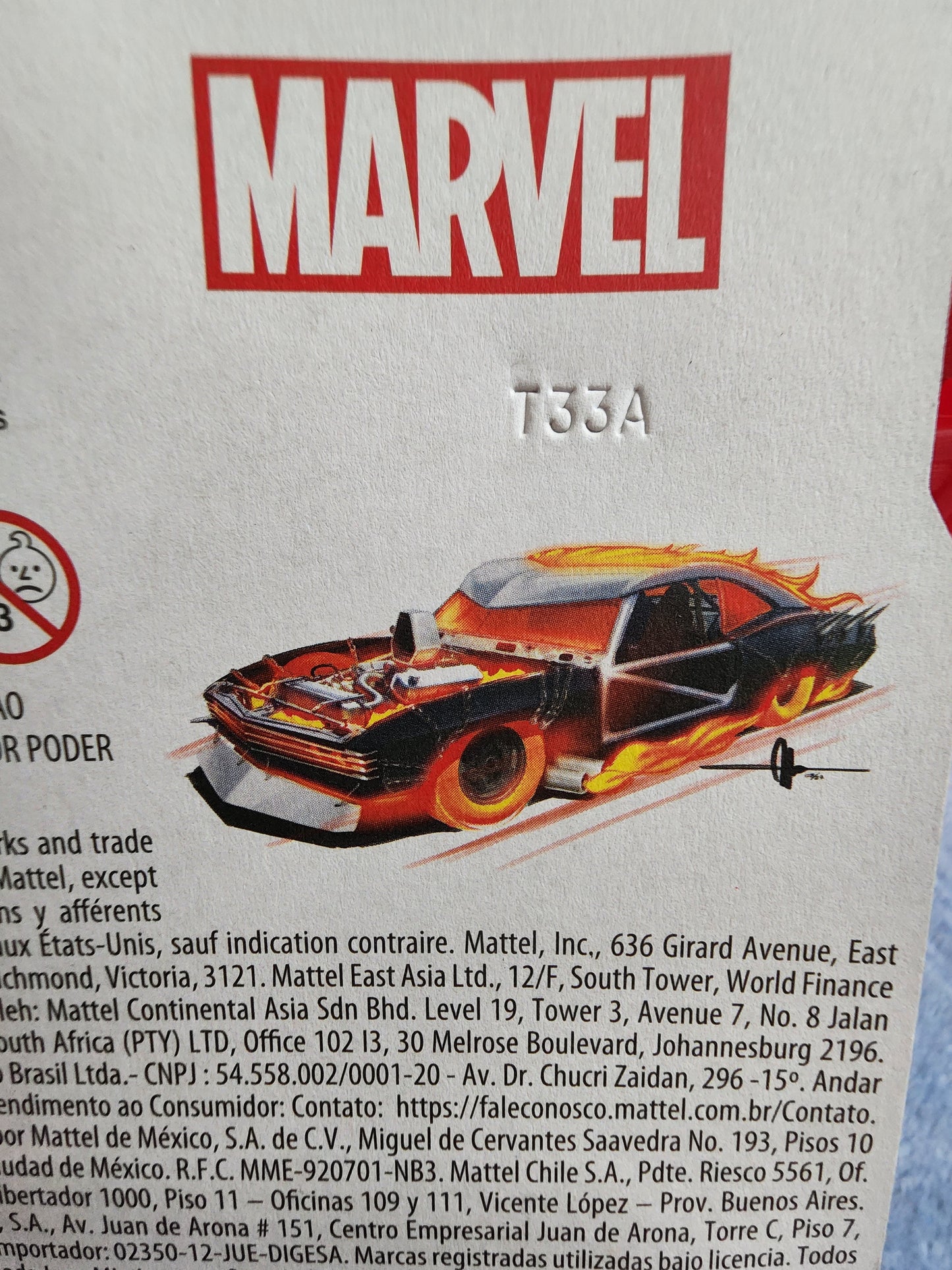 Hot Wheels Disney Marvel Ghost Rider Car