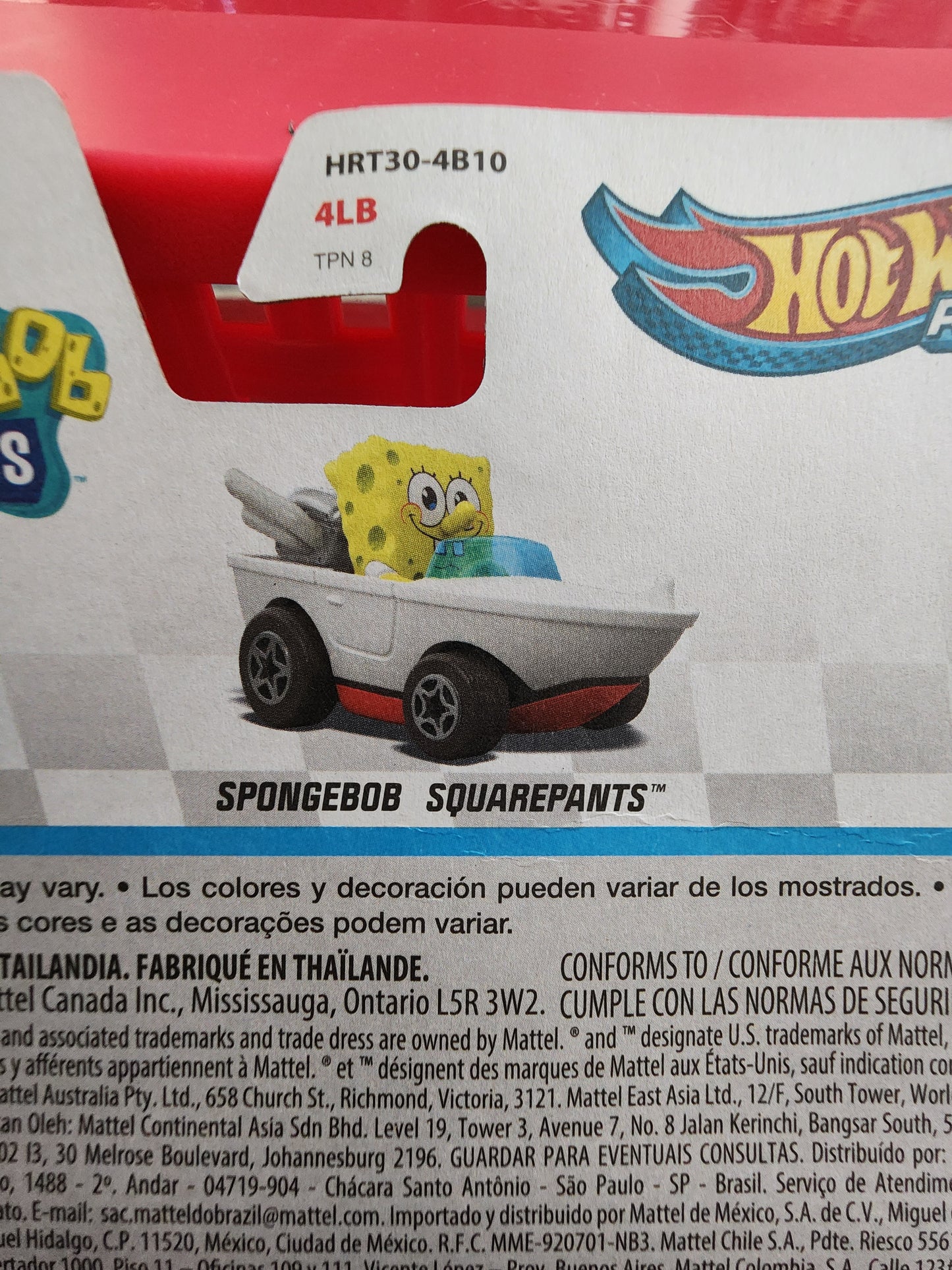 Hot Wheels Racer Verse Spongebob Square Pants Car