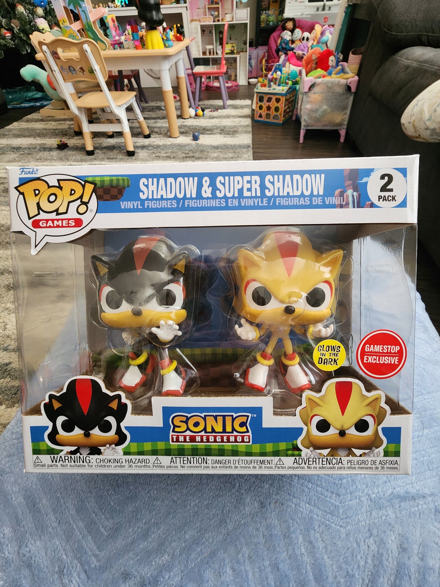 Funko Pop Exclusive Sonic the Hedgehog Shadow and Super Cute 2 pack Figure Set