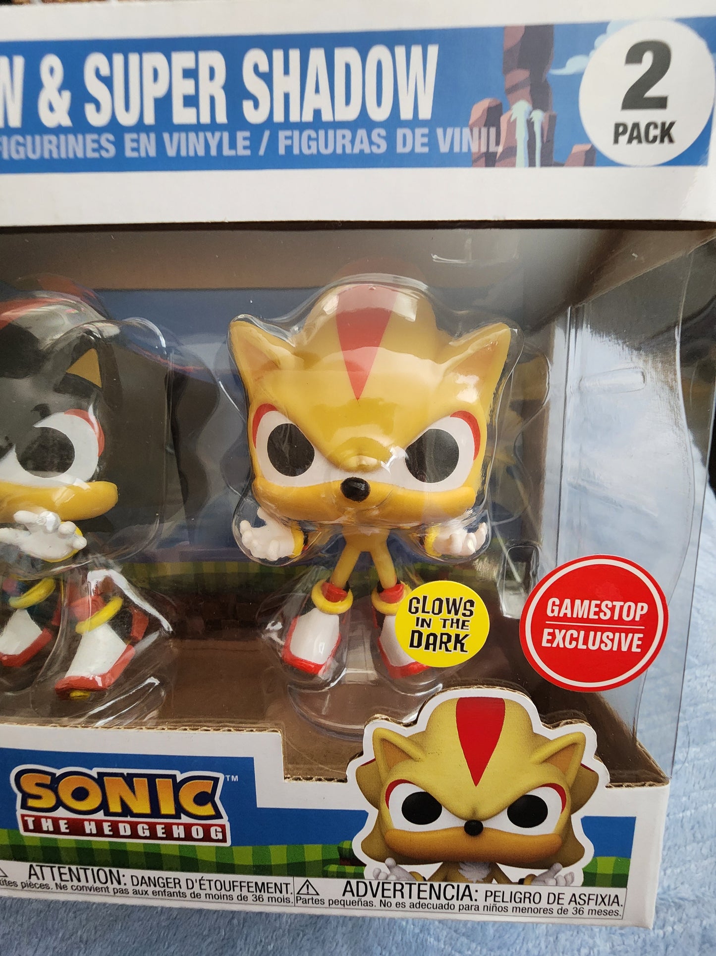 Funko Pop Exclusive Sonic the Hedgehog Shadow and Super Cute 2 pack Figure Set