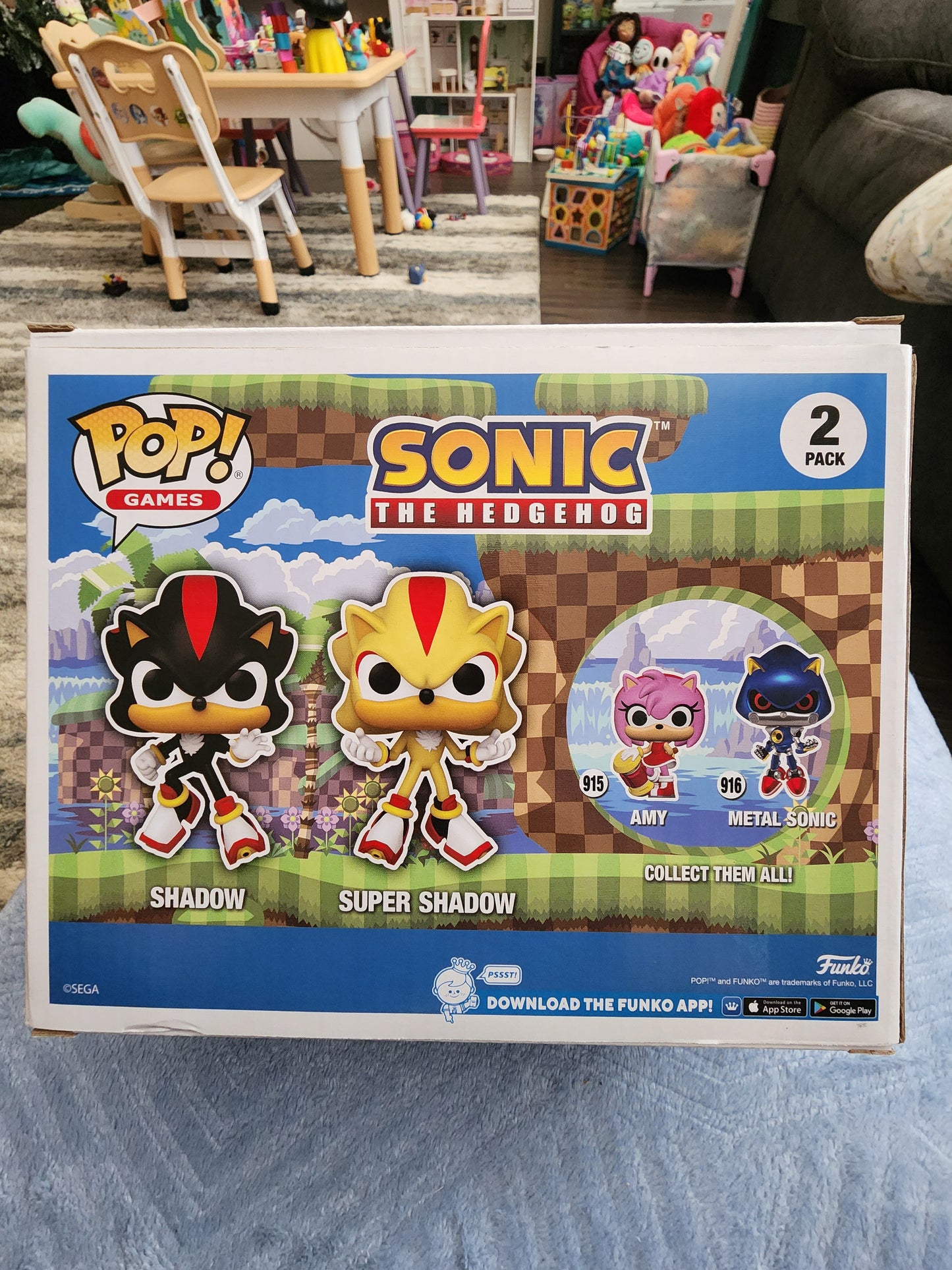 Funko Pop Exclusive Sonic the Hedgehog Shadow and Super Cute 2 pack Figure Set