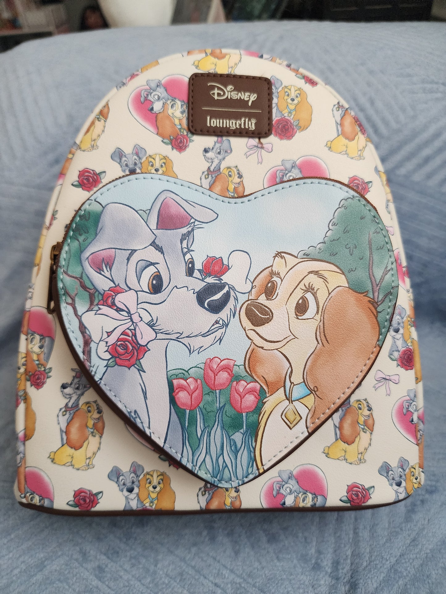 Loungefly Disney Lady and the Tramp Hearts and Roses Backpack