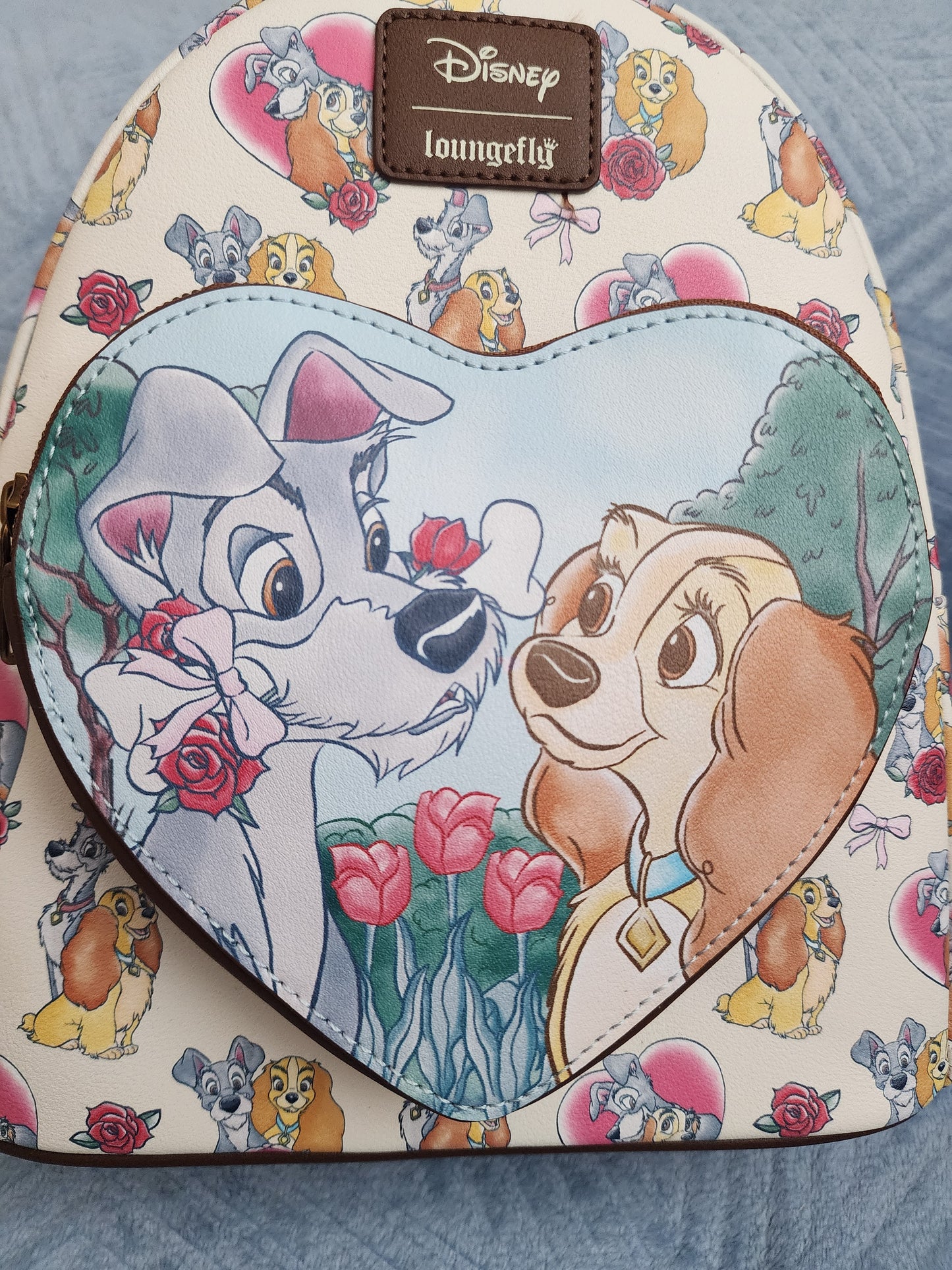 Loungefly Disney Lady and the Tramp Hearts and Roses Backpack