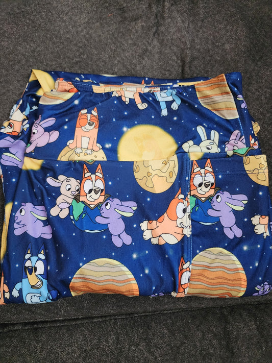 CP Bluey and Bingo Outer Space Leggings