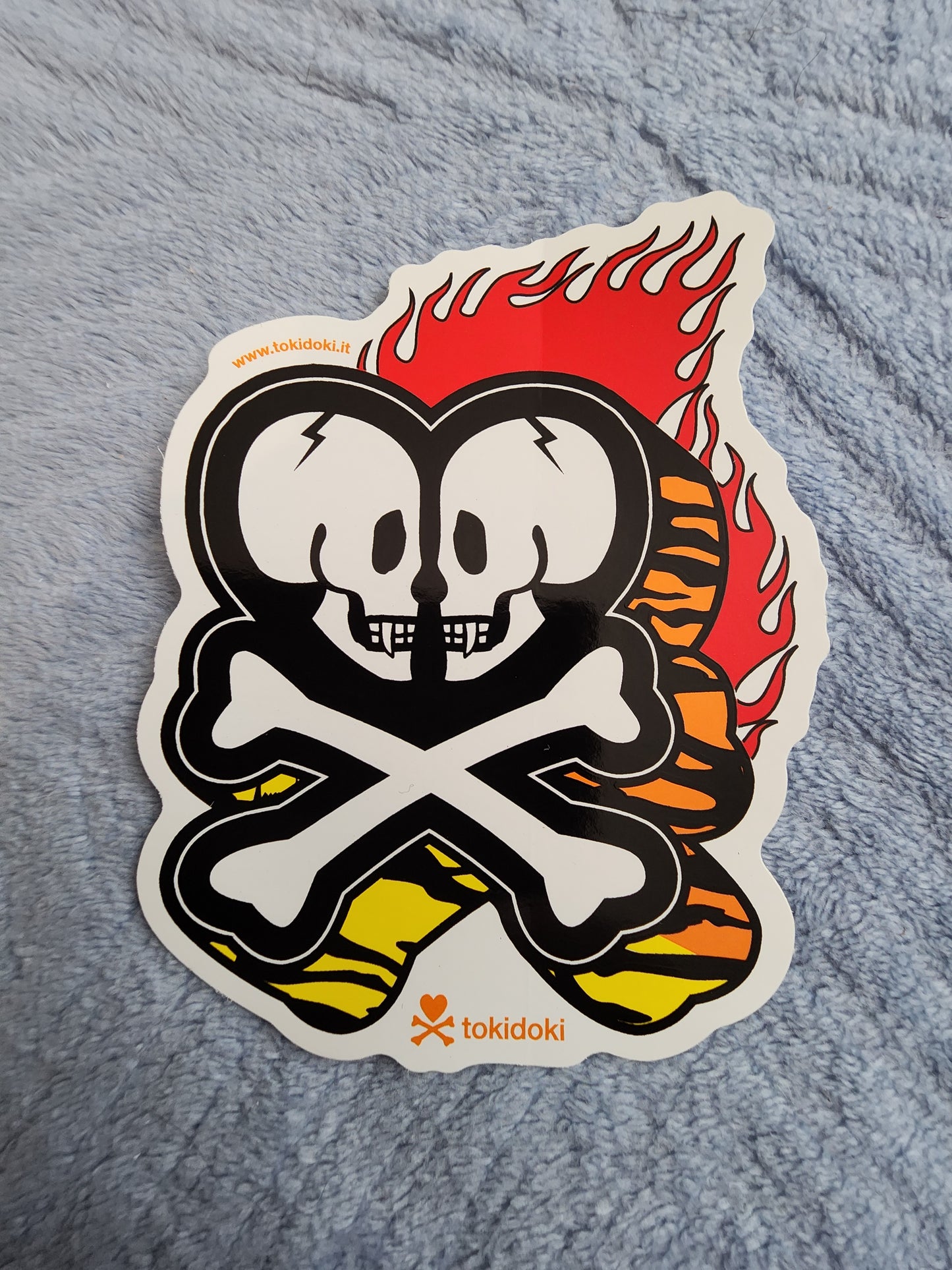 Tokidoki Double Skull and Flames Sticker