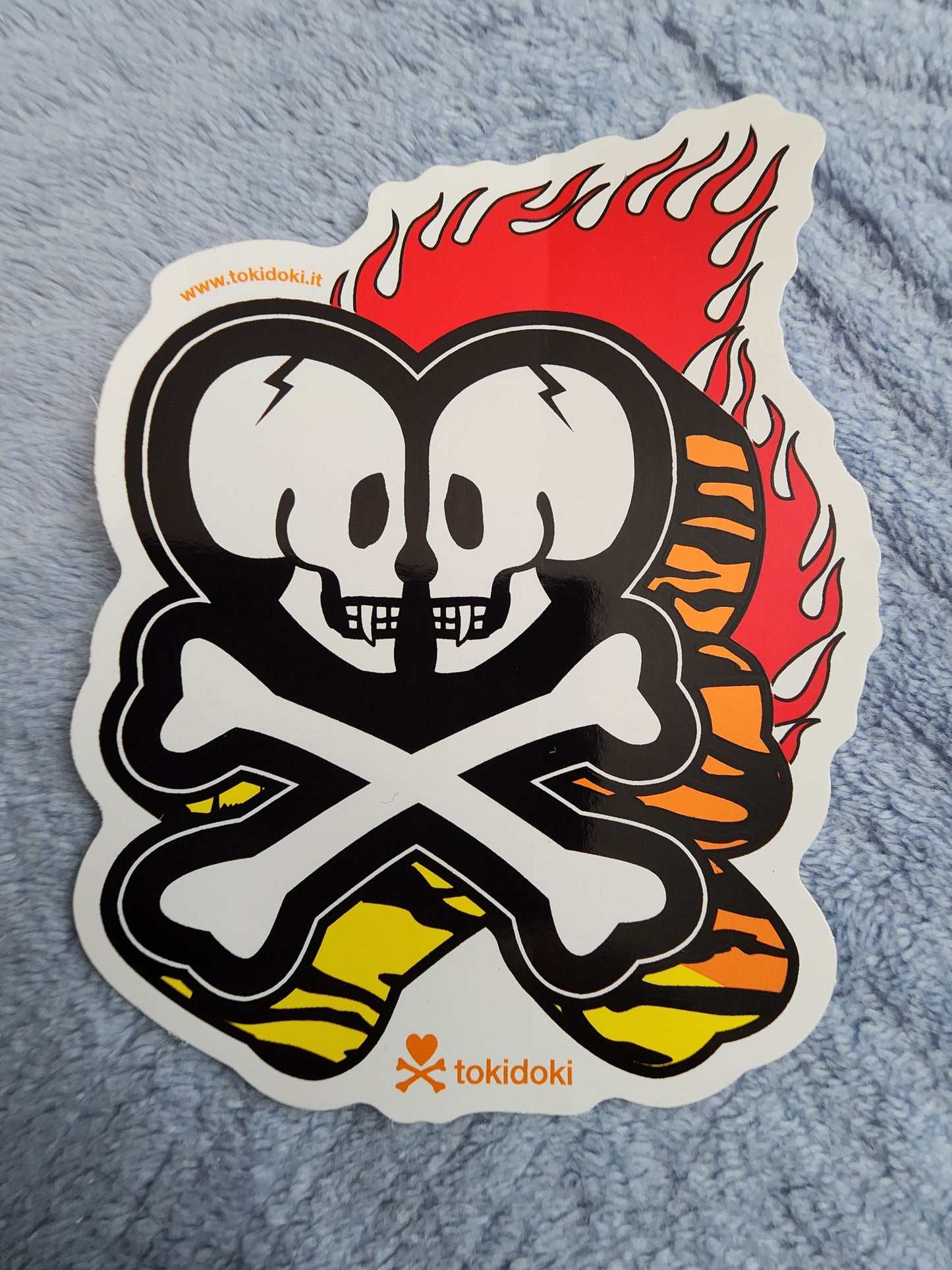 Tokidoki Double Skull and Flames Sticker