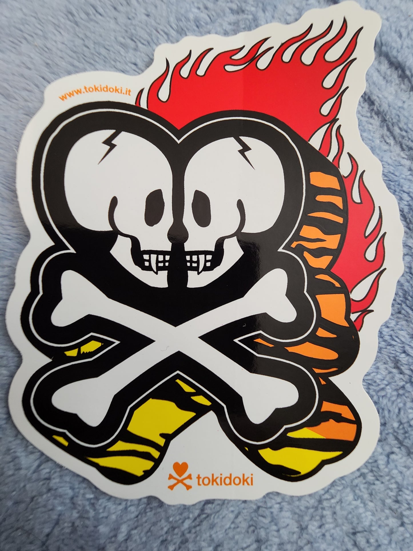 Tokidoki Double Skull and Flames Sticker