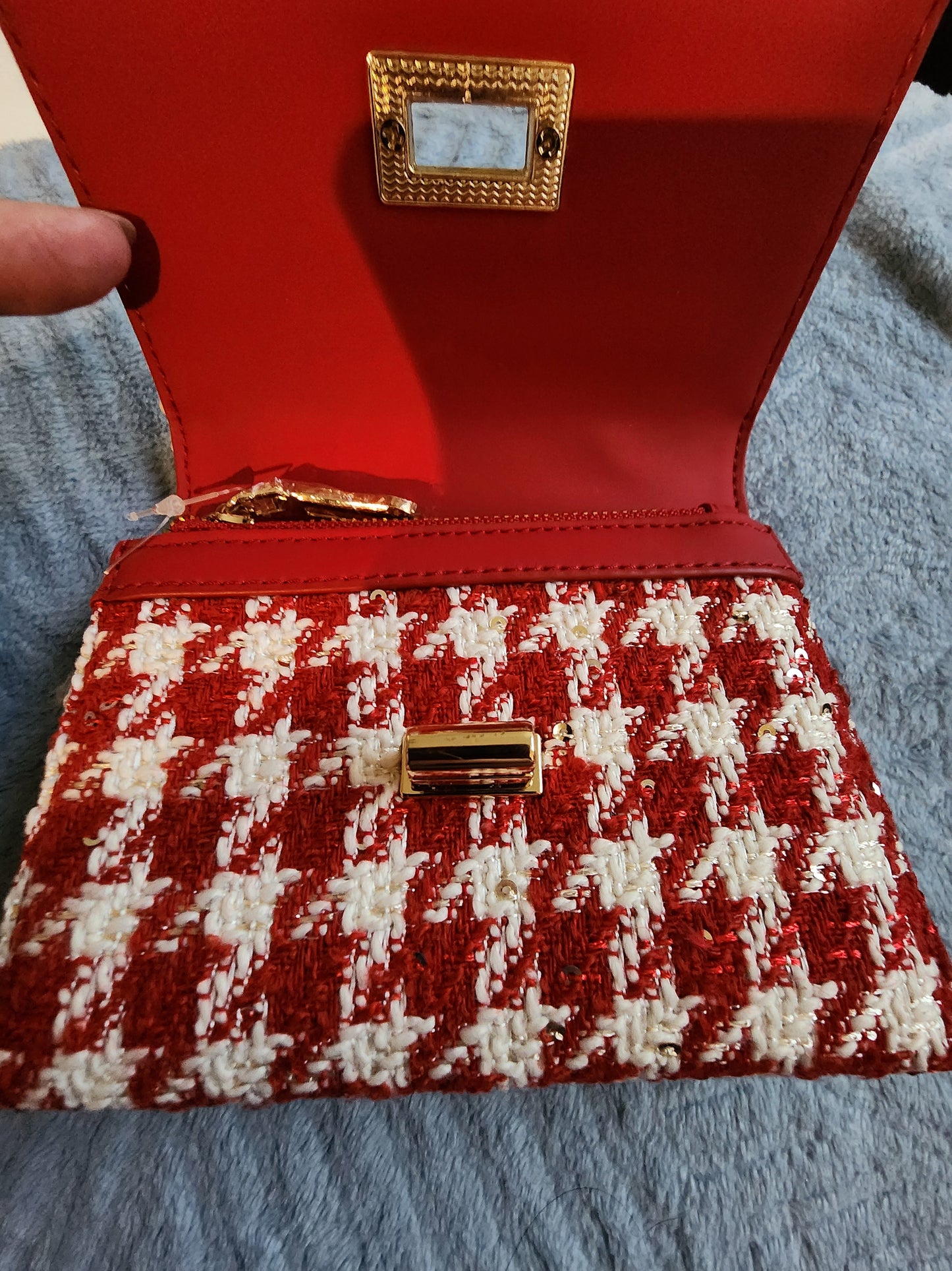 Hello Kitty Red Plaid Flower Wallet