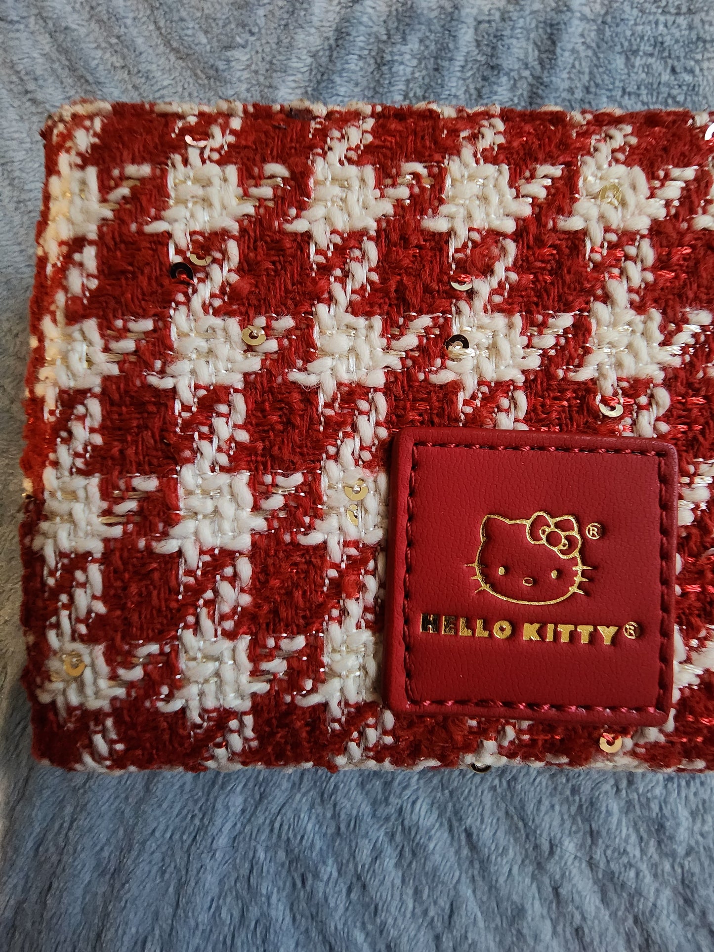 Hello Kitty Red Plaid Flower Wallet