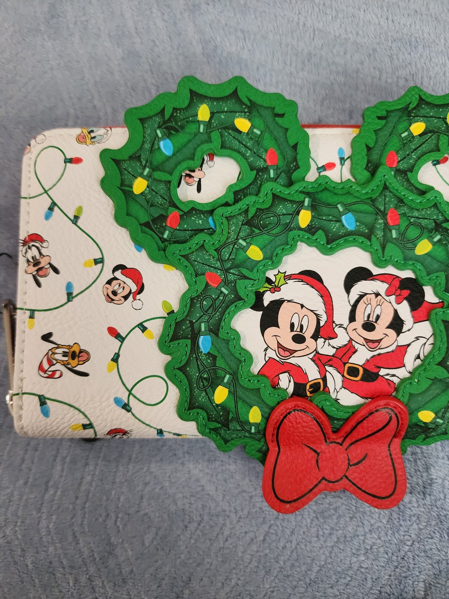 Loungefly Disney Mickey and Minnie Christmas Wreath Wallet