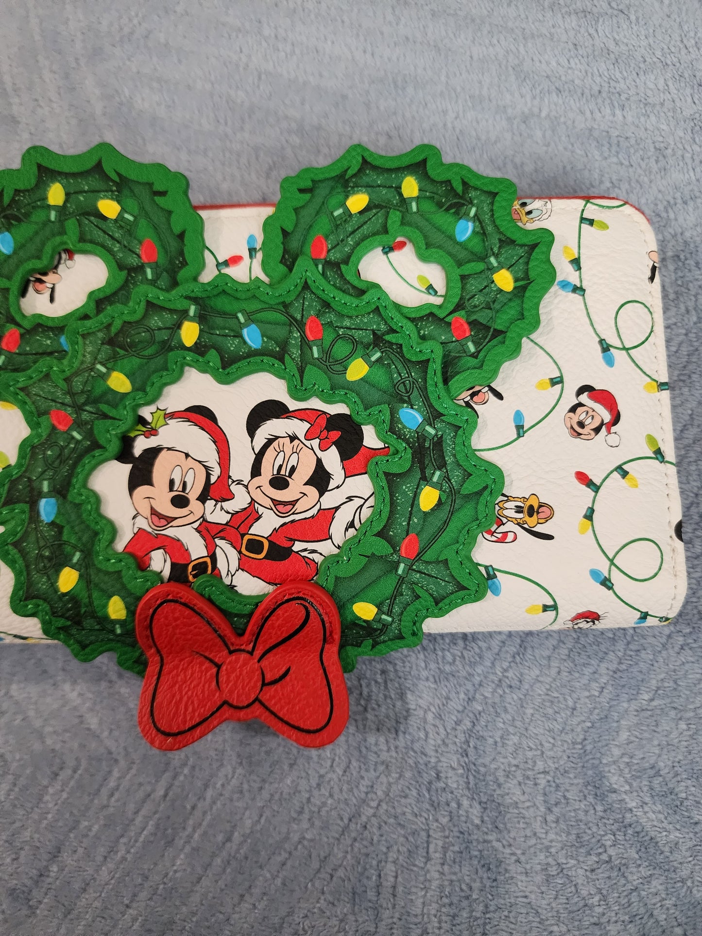 Loungefly Disney Mickey and Minnie Christmas Wreath Wallet