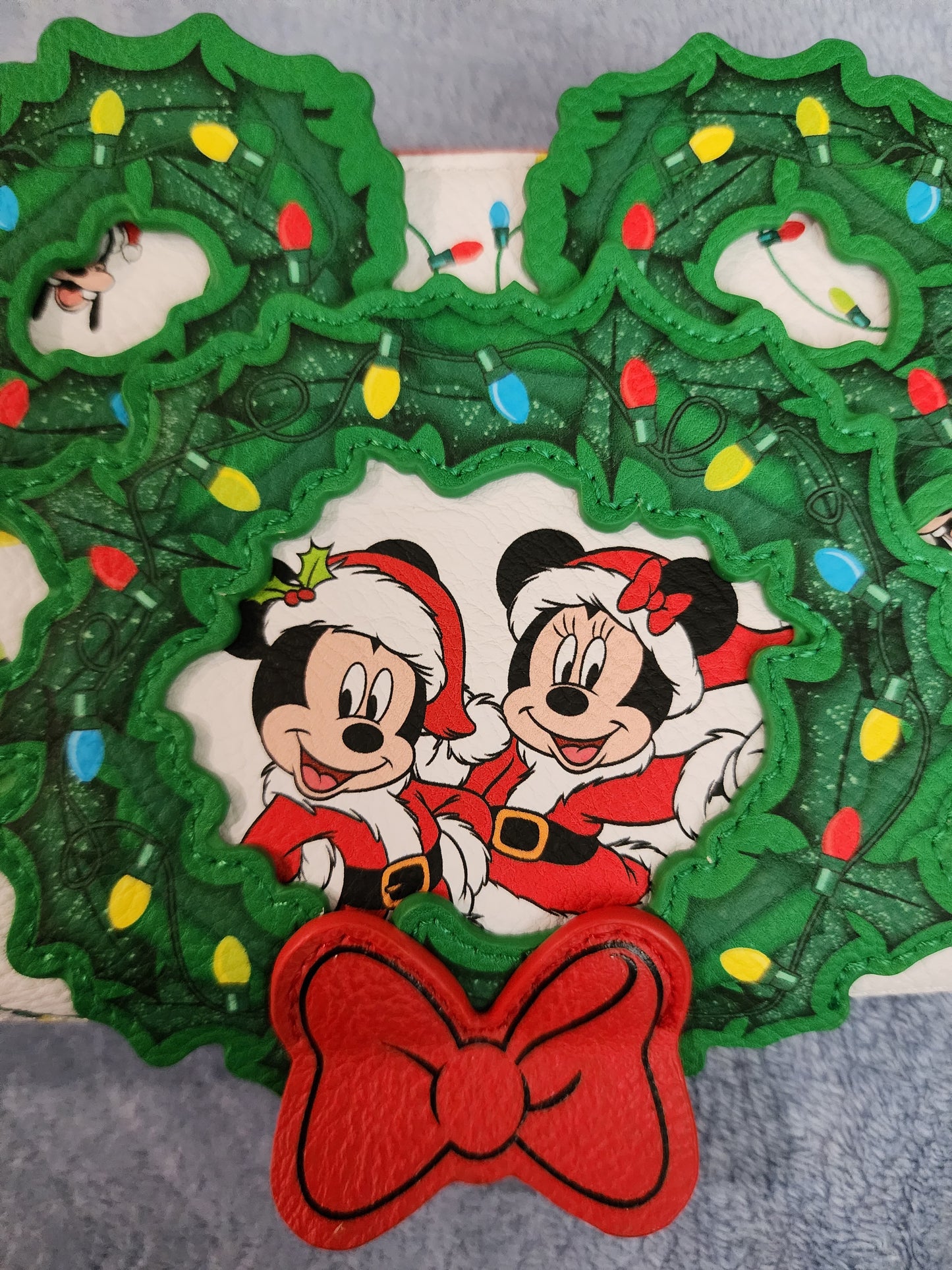 Loungefly Disney Mickey and Minnie Christmas Wreath Wallet