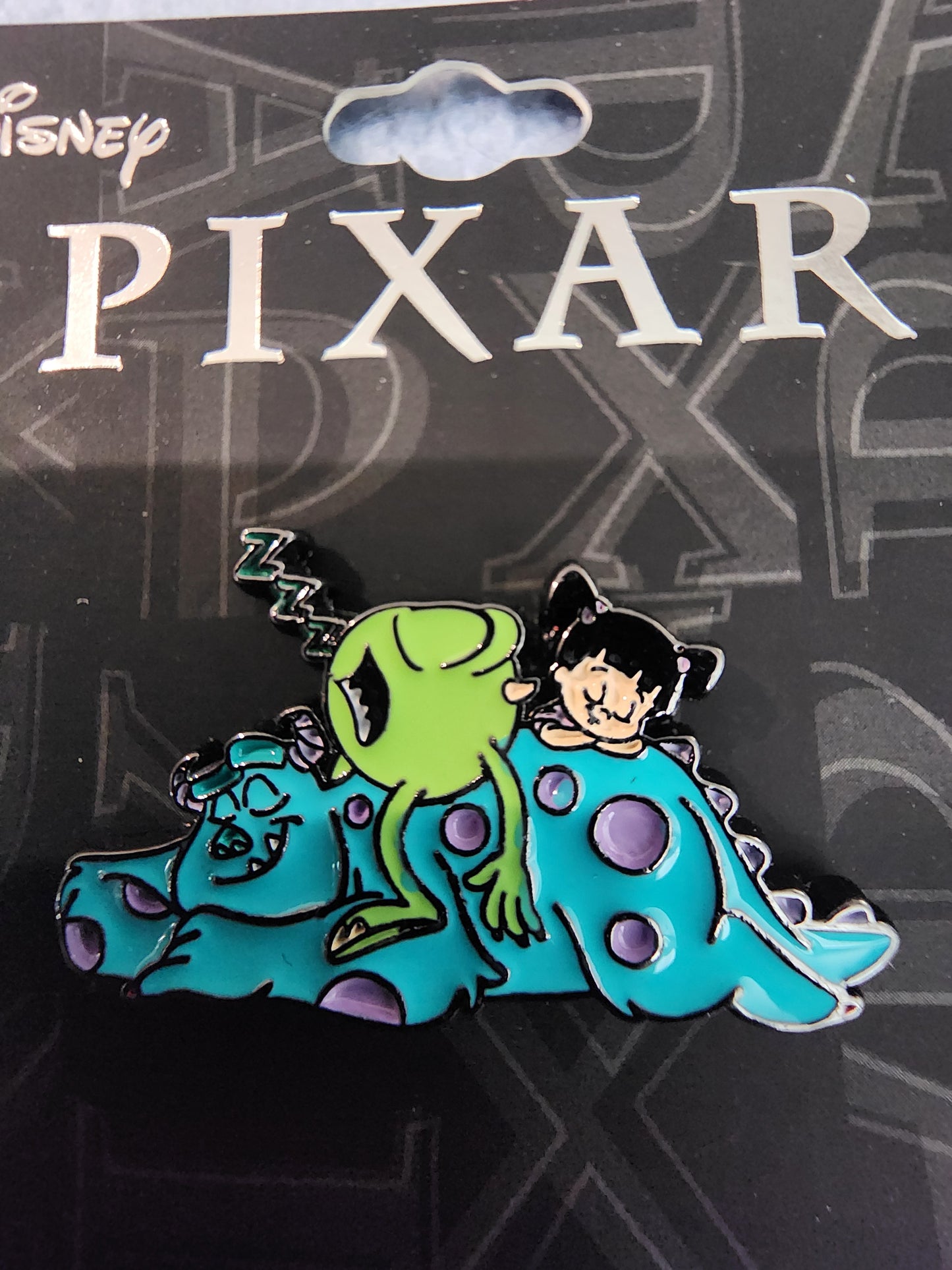 Loungefly Disney Pixar Monsters Inc Sully, Mike and Boo Napping Pin