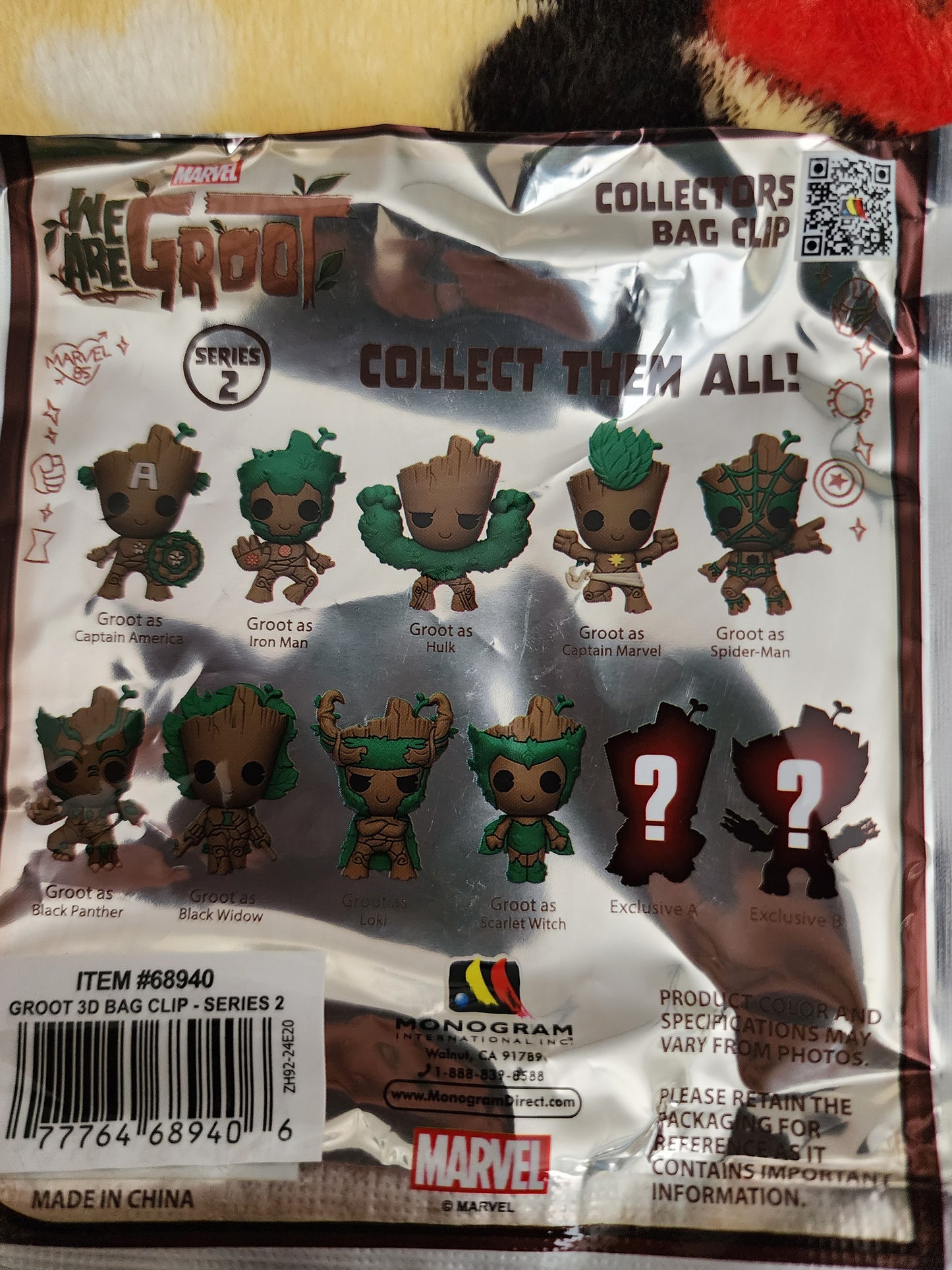 Marvel 85th Anniversary We Are Groot as Marvel Characters Series 2 Bag Clips