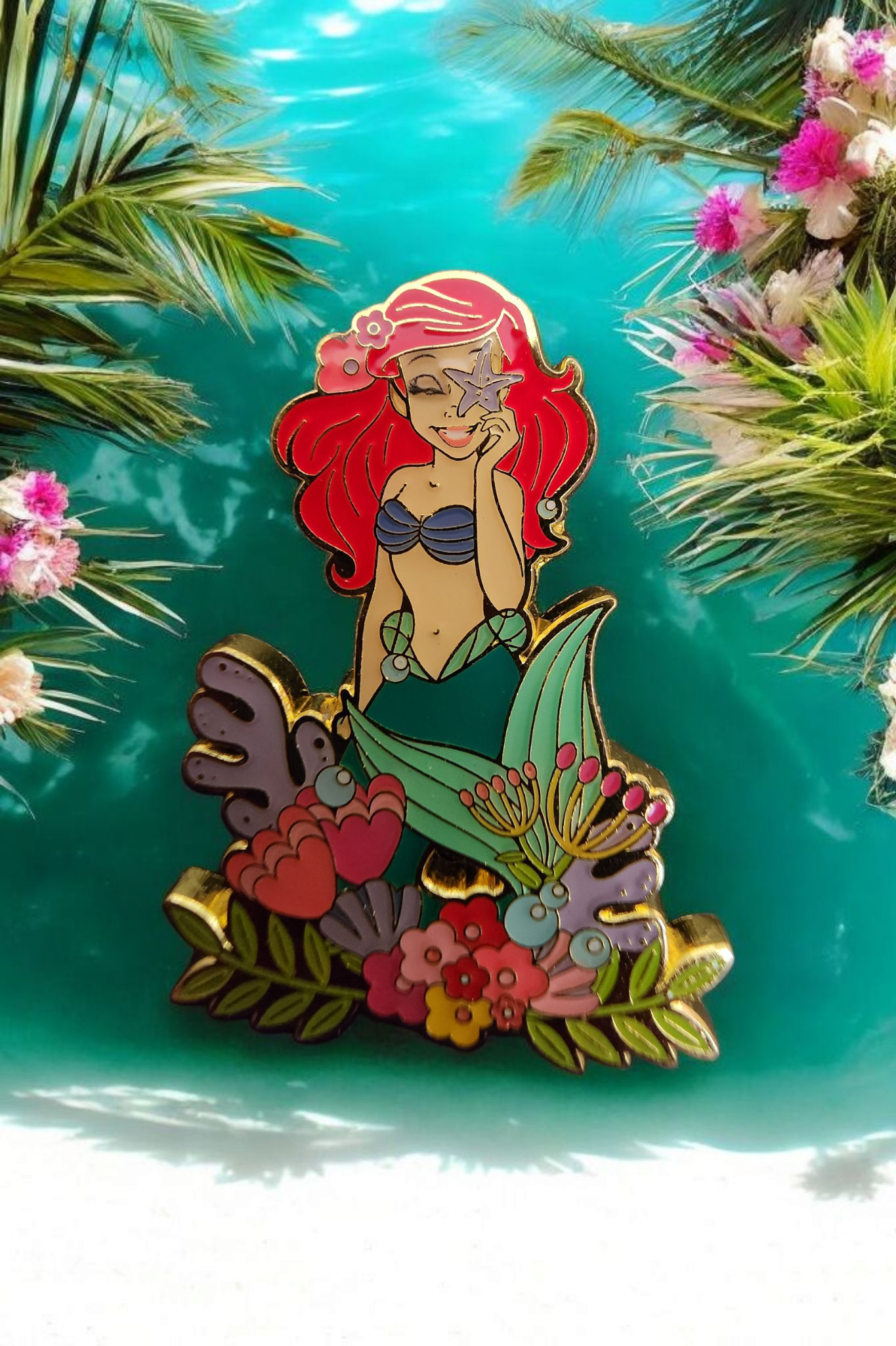 Loungefly Disney Little Mermaid Ariel Floral Portrait Pin