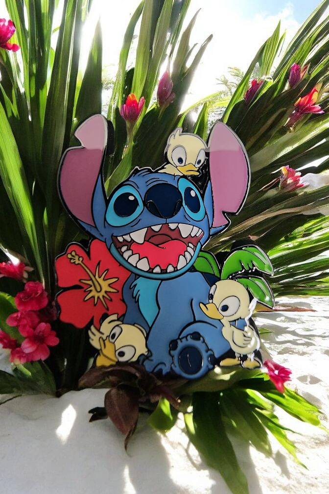 Loungefly Disney Stitch and Ducklings Floral Pin