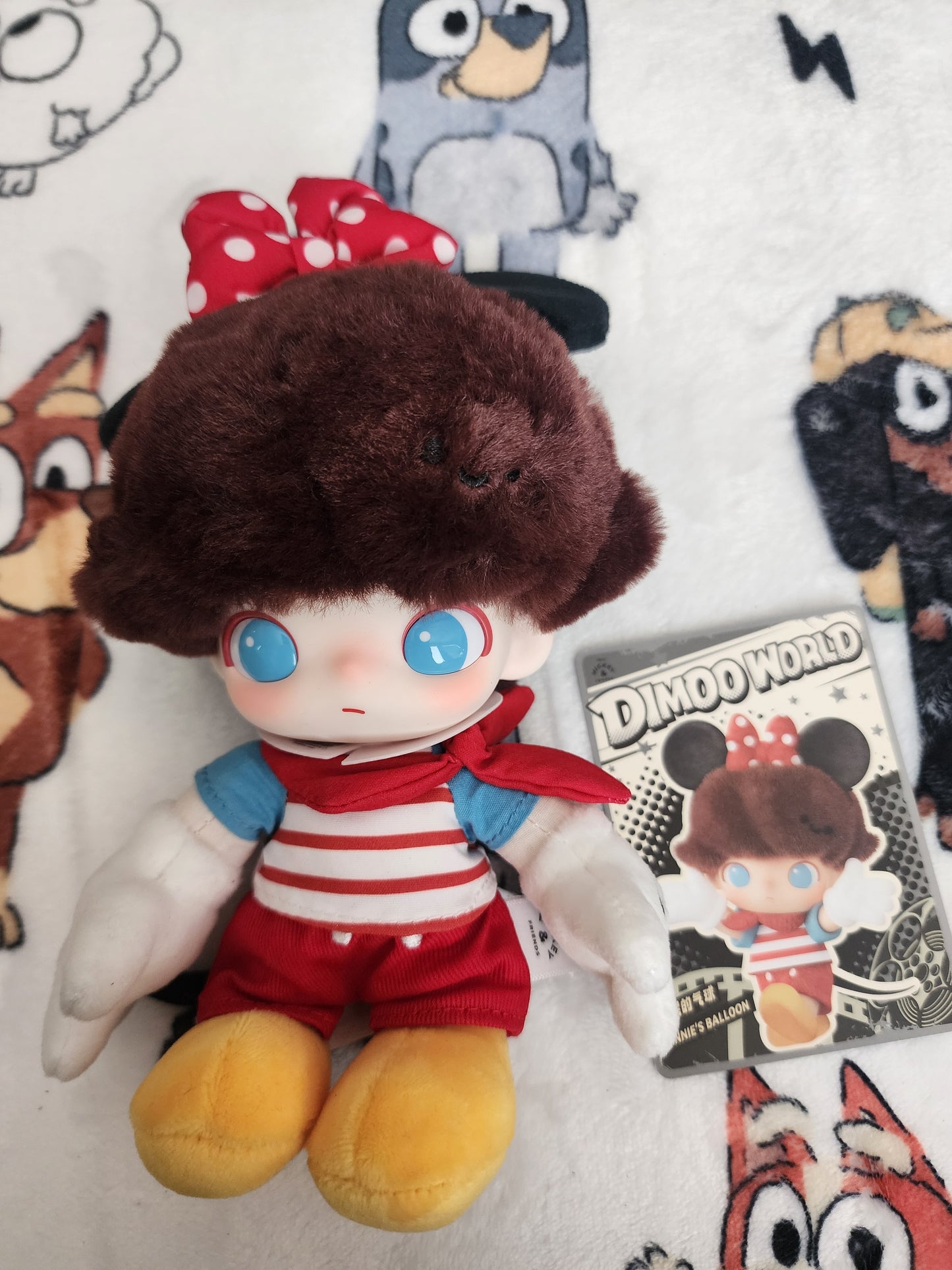 Pop Mart Disney Minnie Mouse Dimoo World Vinyl Plush Keychain/Bag Clip