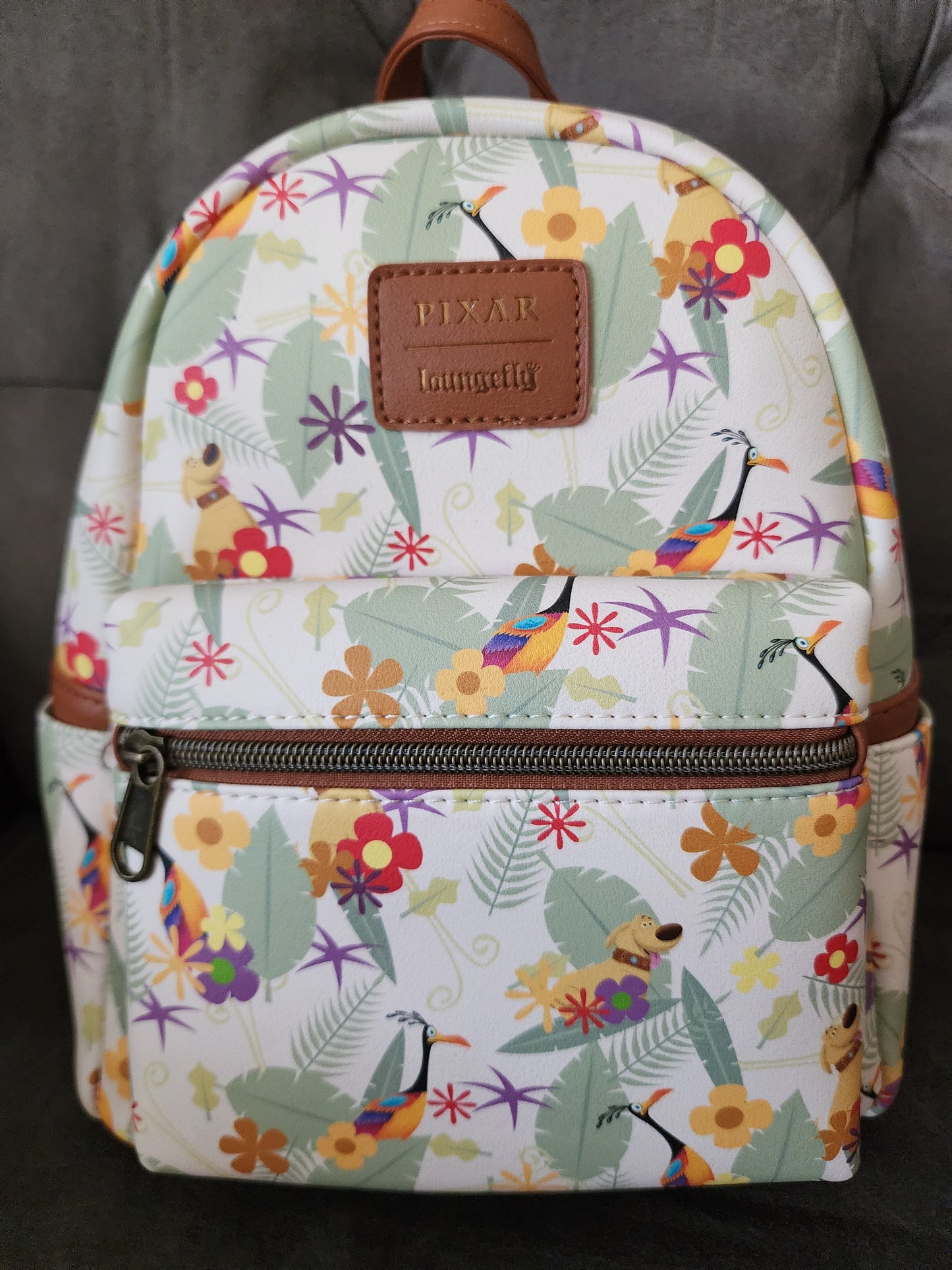 Loungefly Disney Pixar Up Dug and Kevin Floral Backpack
