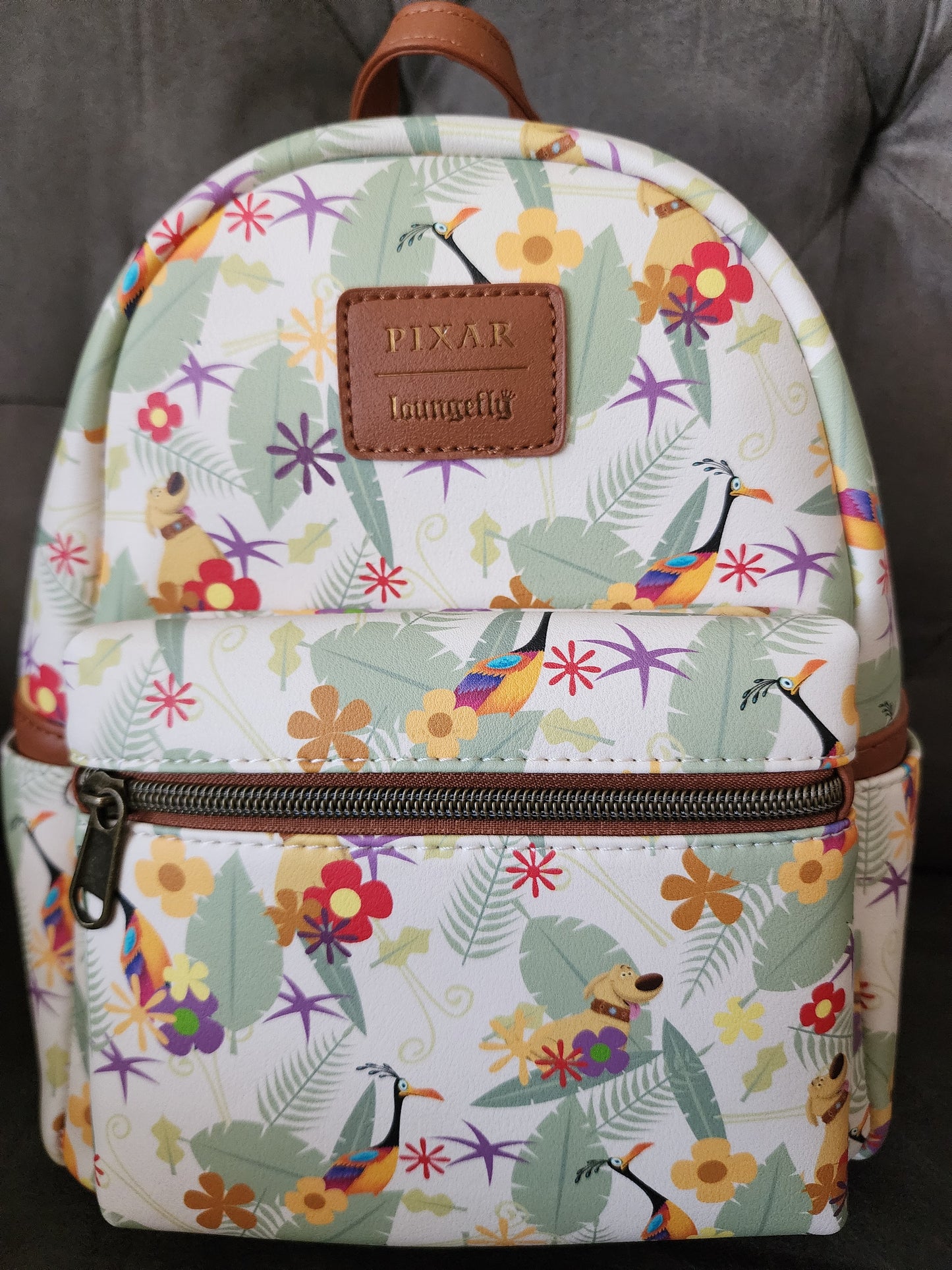 Loungefly Disney Pixar Up Dug and Kevin Floral Backpack