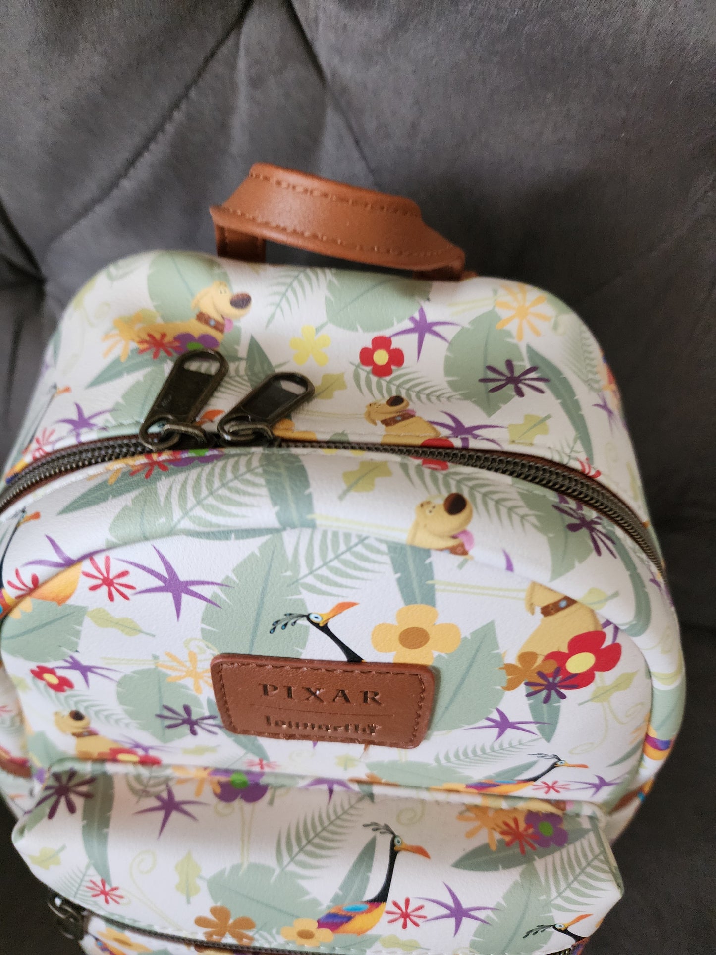 Loungefly Disney Pixar Up Dug and Kevin Floral Backpack