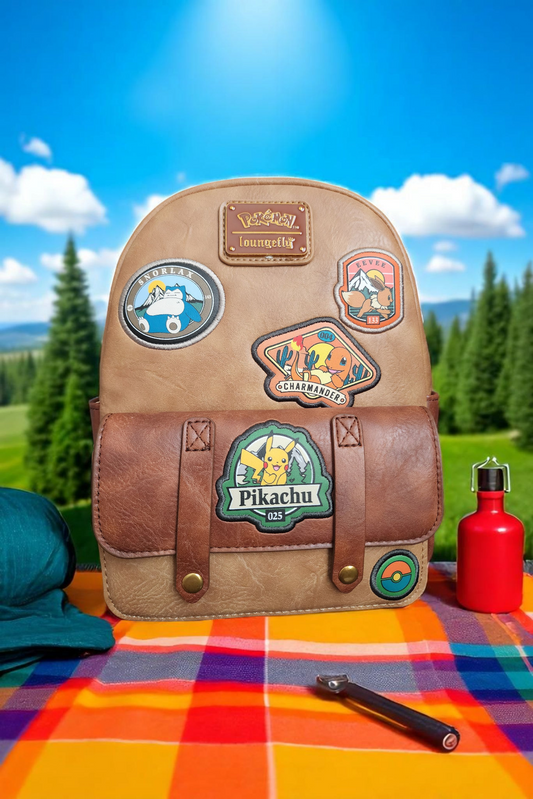Loungefly Pokemon Camping Patches Exclusive Backpack