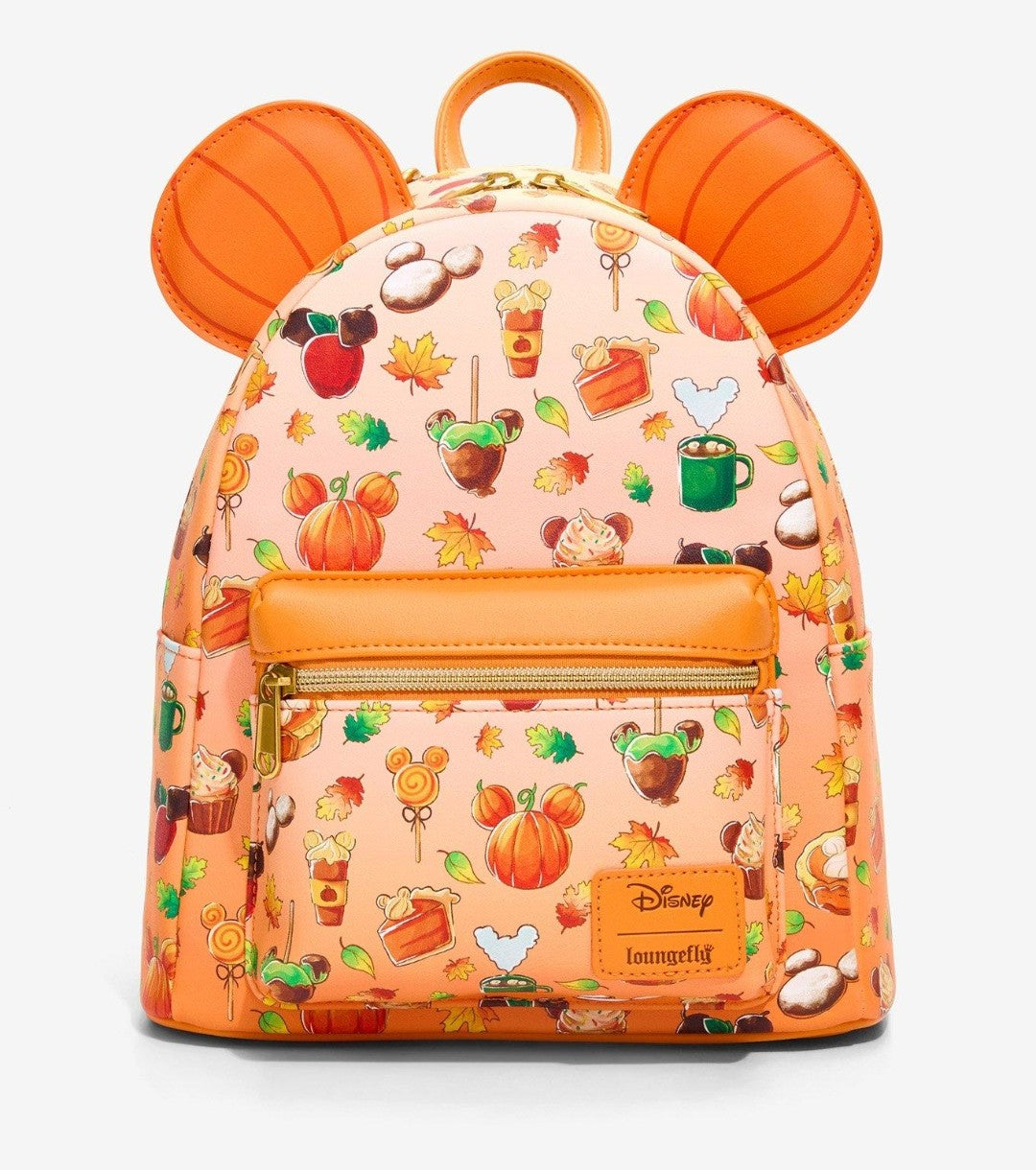 Loungefly Disney Fall Treats and Pumpkin Mickey Mouse Ears Backpack