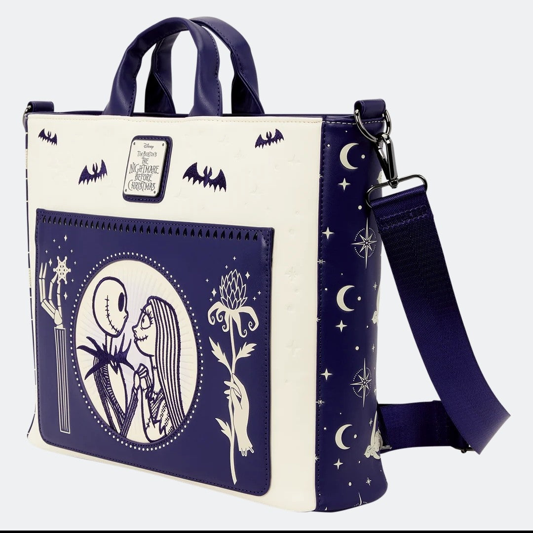 Loungefly Nightmare Before Christmas Jack & Sally Convertible Backpack/Tote Bag
