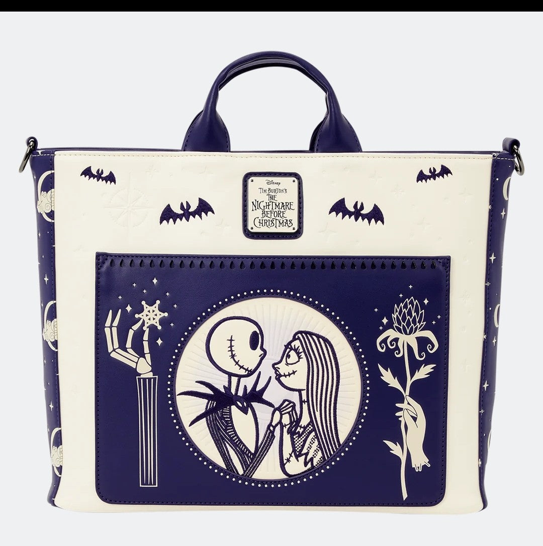 Loungefly Nightmare Before Christmas Jack & Sally Convertible Backpack/Tote Bag