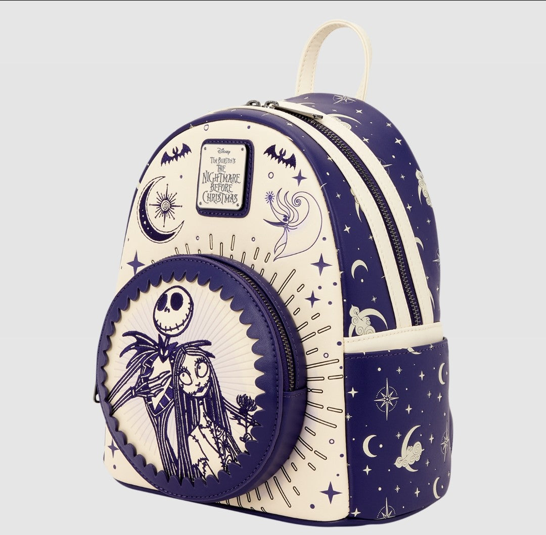Loungefly Disney Nightmare Before Christmas Jack & Sally Night Time Sky Backpack