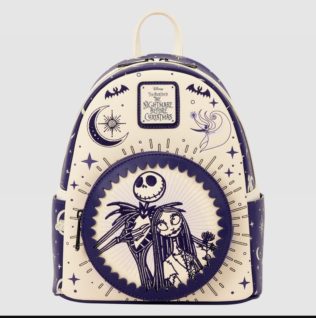 Loungefly Disney Nightmare Before Christmas Jack & Sally Night Time Sky Backpack