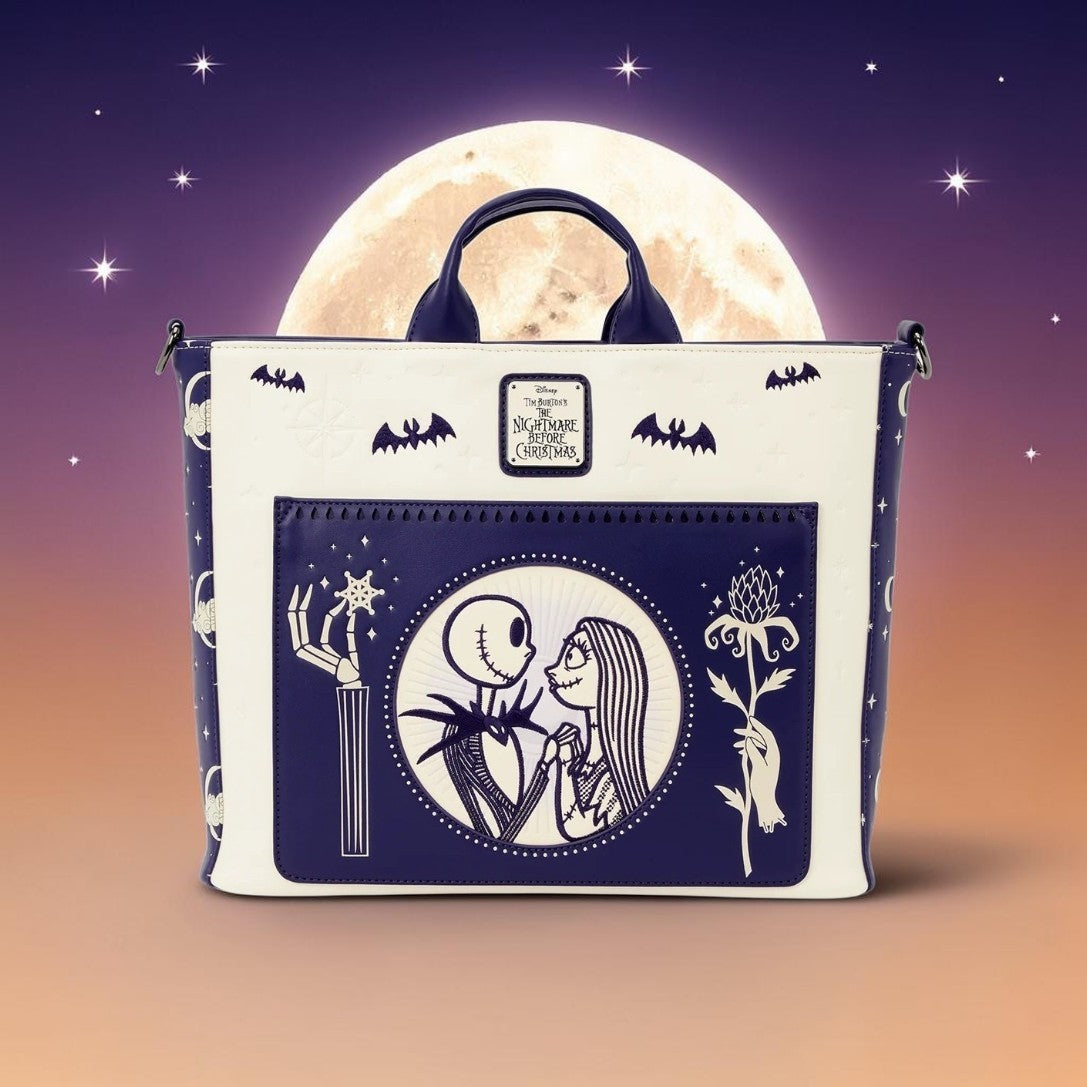 Loungefly Nightmare Before Christmas Jack & Sally Convertible Backpack/Tote Bag