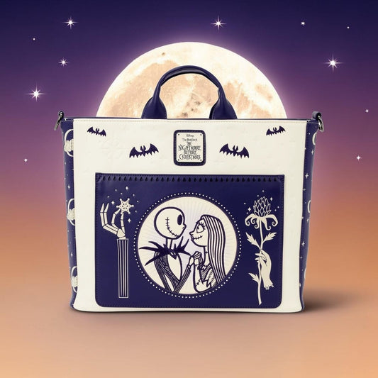 Loungefly Nightmare Before Christmas Jack & Sally Convertible Backpack/Tote Bag